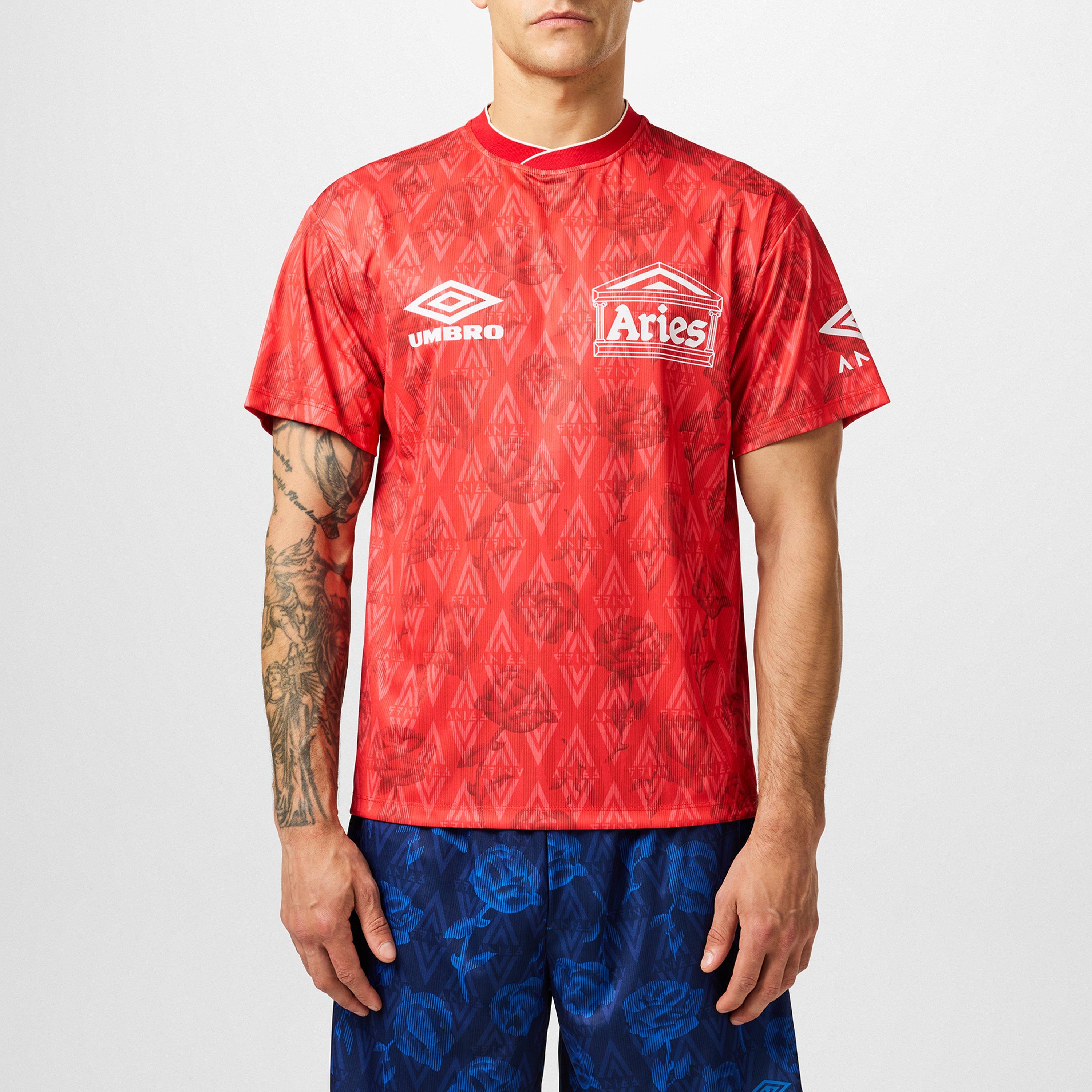 Aries | X Umbro Roses Short Sleeve Football Shirt | Regular
