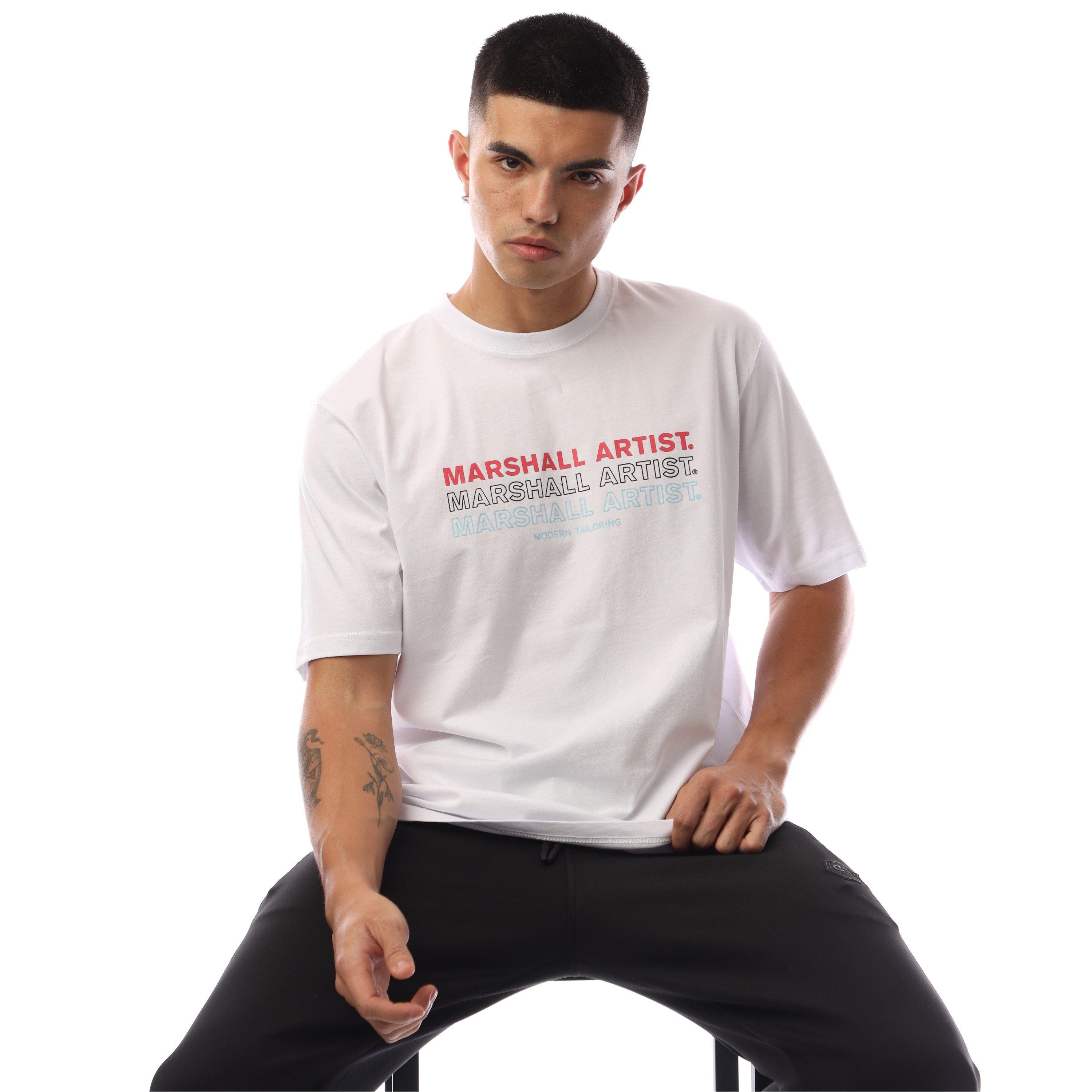 White - Marshall Artist - Men's Rept Logo Regular Fit T-Shirt - 4
