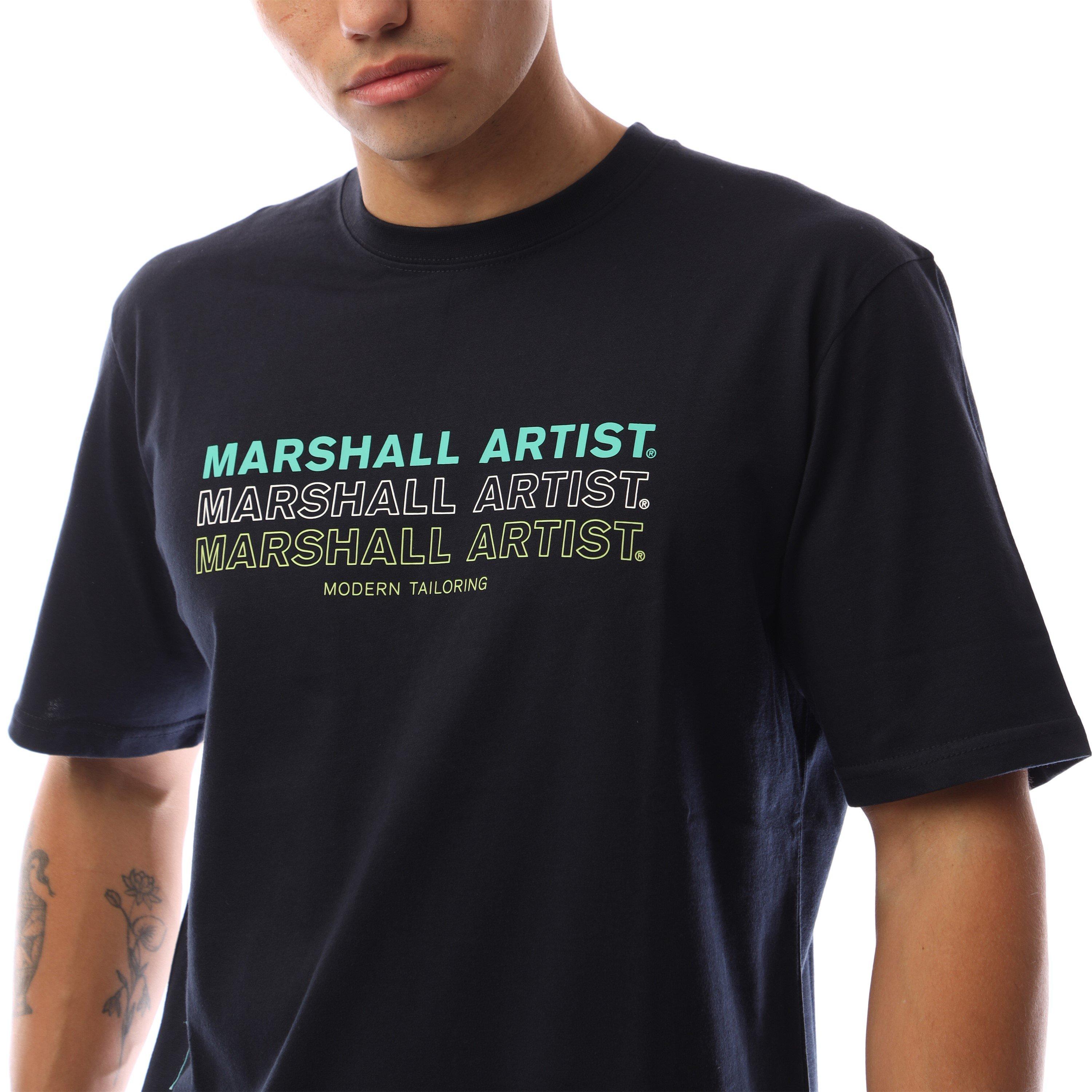 Marineblå - Marshall Artist - Rept Logo Regular Fit T-Shirt - 4