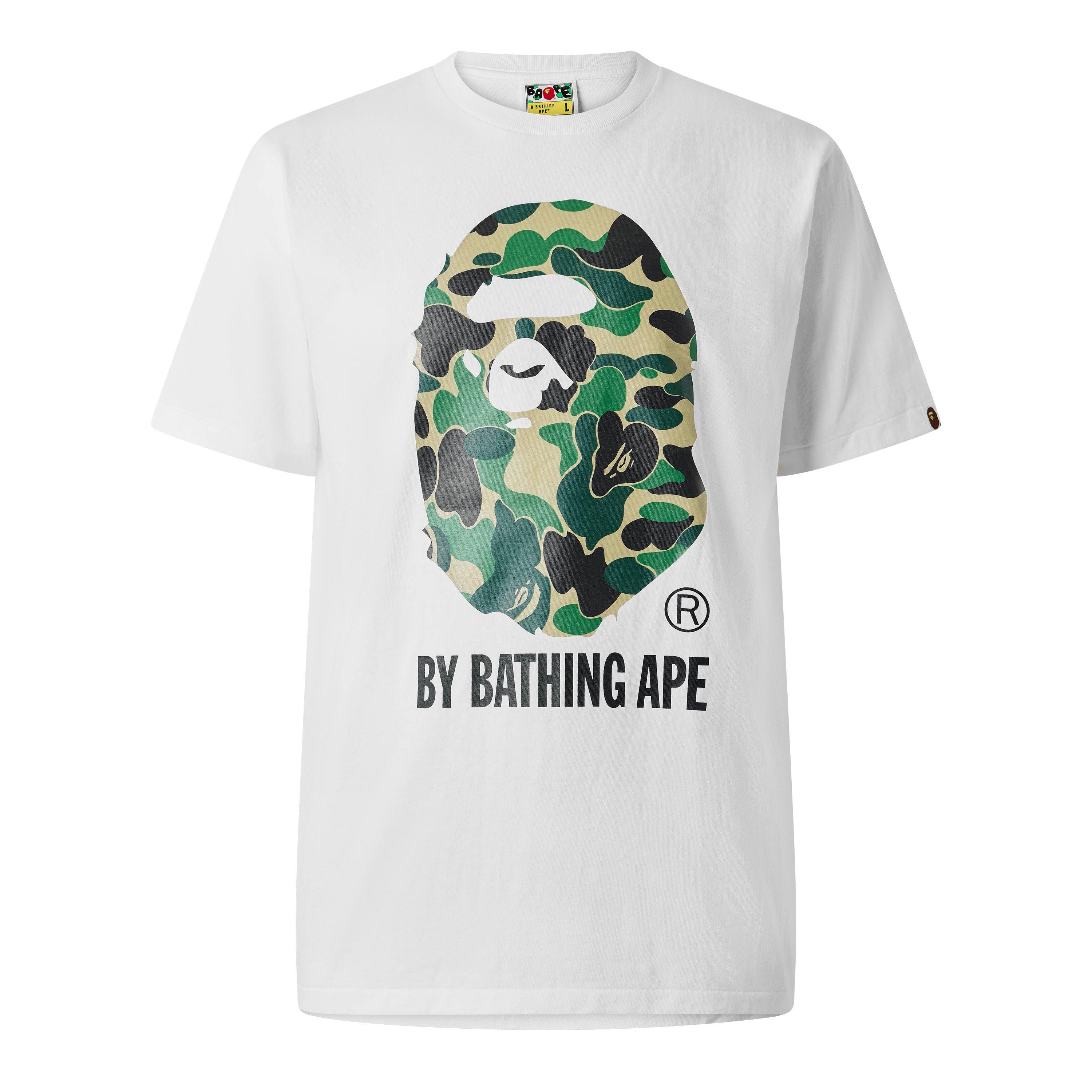 A Bathing Ape Men's T-Shirt - White/Geen Cam - Medium