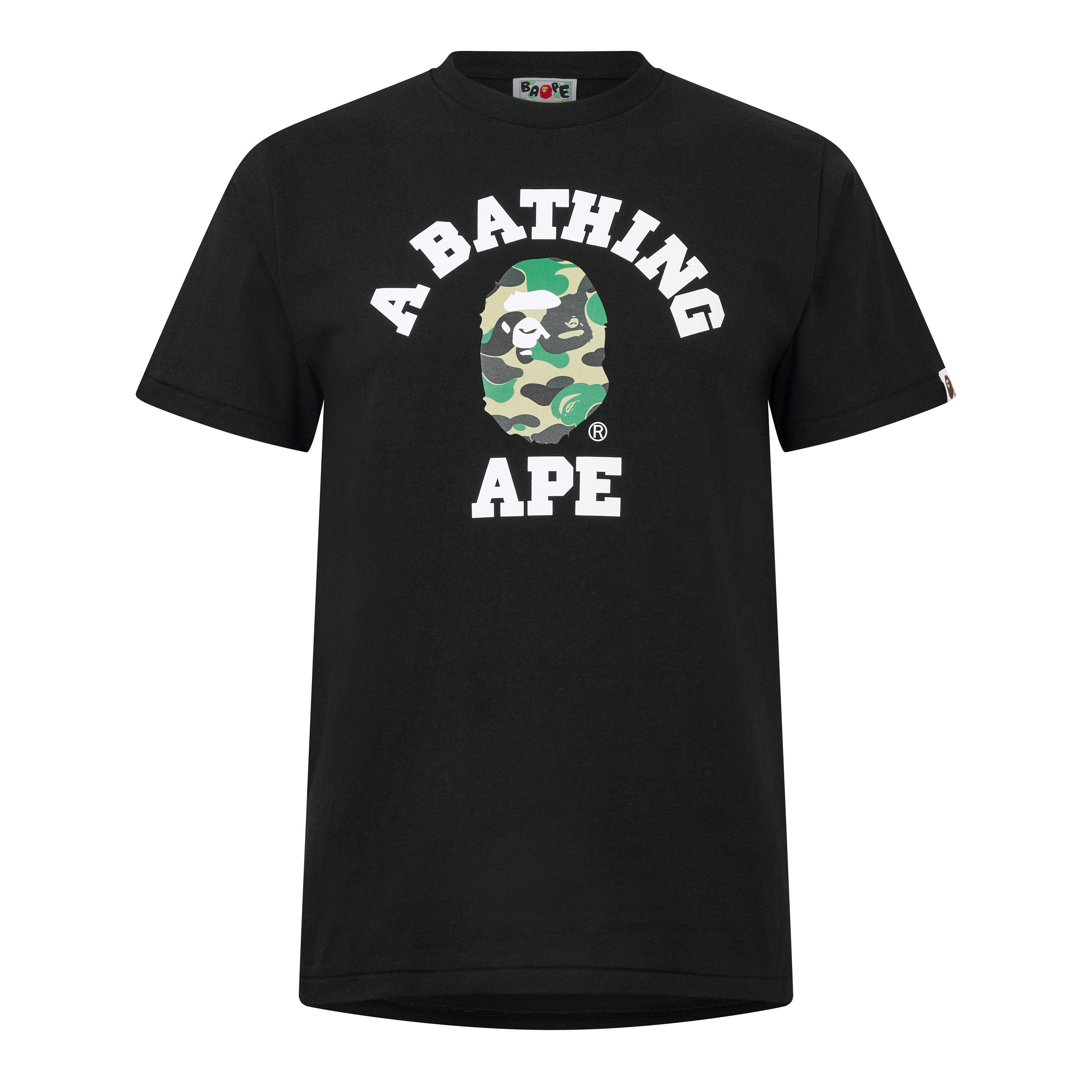 Black/Green Cam - A Bathing Ape - Bape ABC College Tee Sn62 - 1