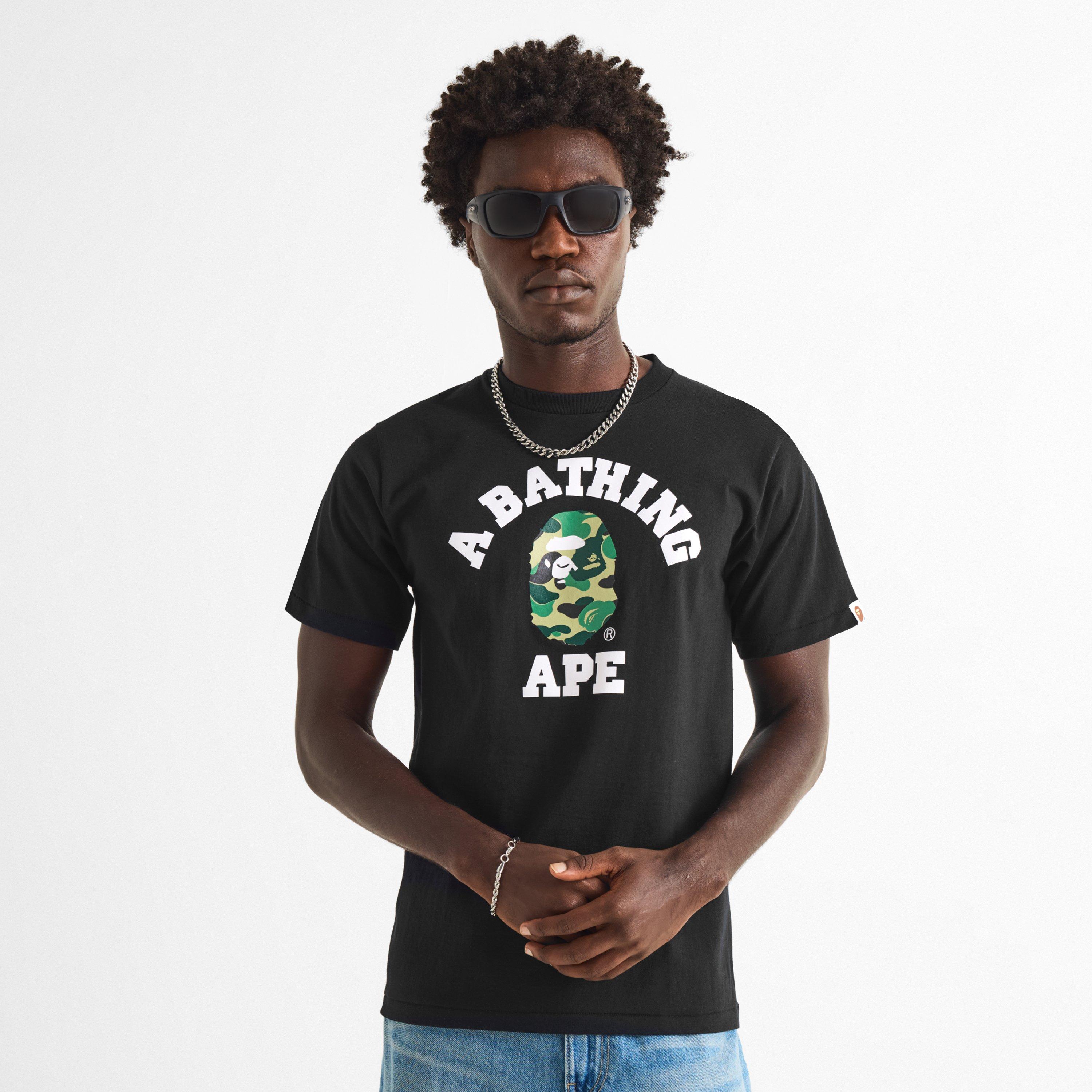 Black/Green Cam - A Bathing Ape - Bape ABC College Tee Sn62 - 3