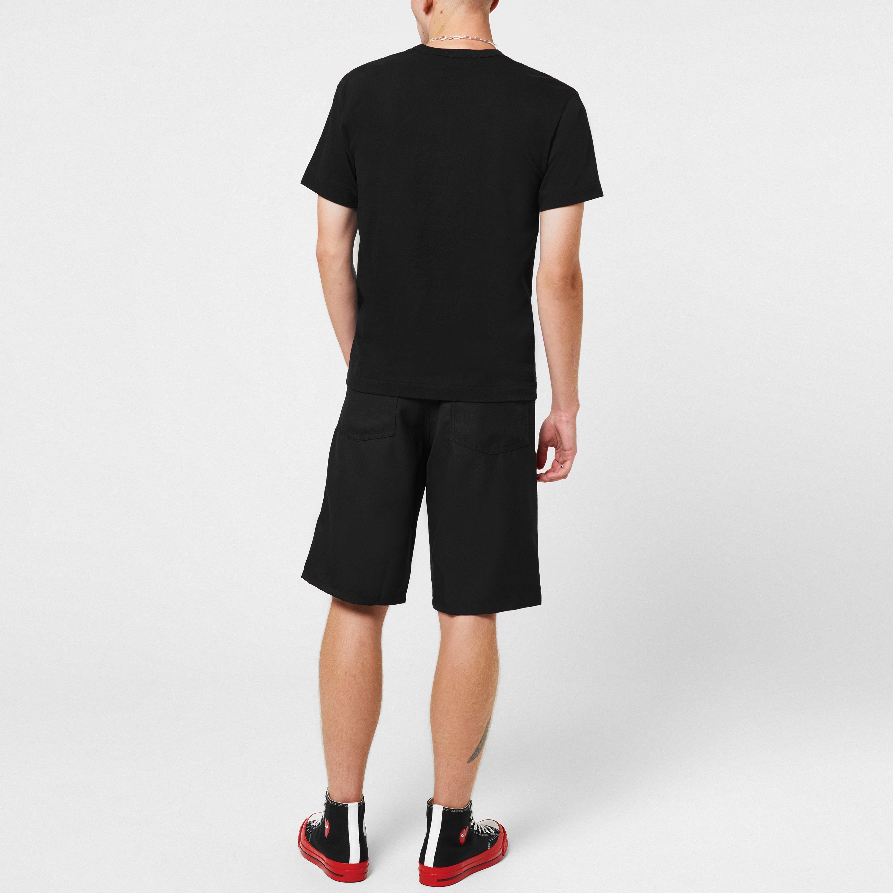 Black/Red - Comme des Garcons PLAY - Medium Peeping Heart T-Shirt - 4