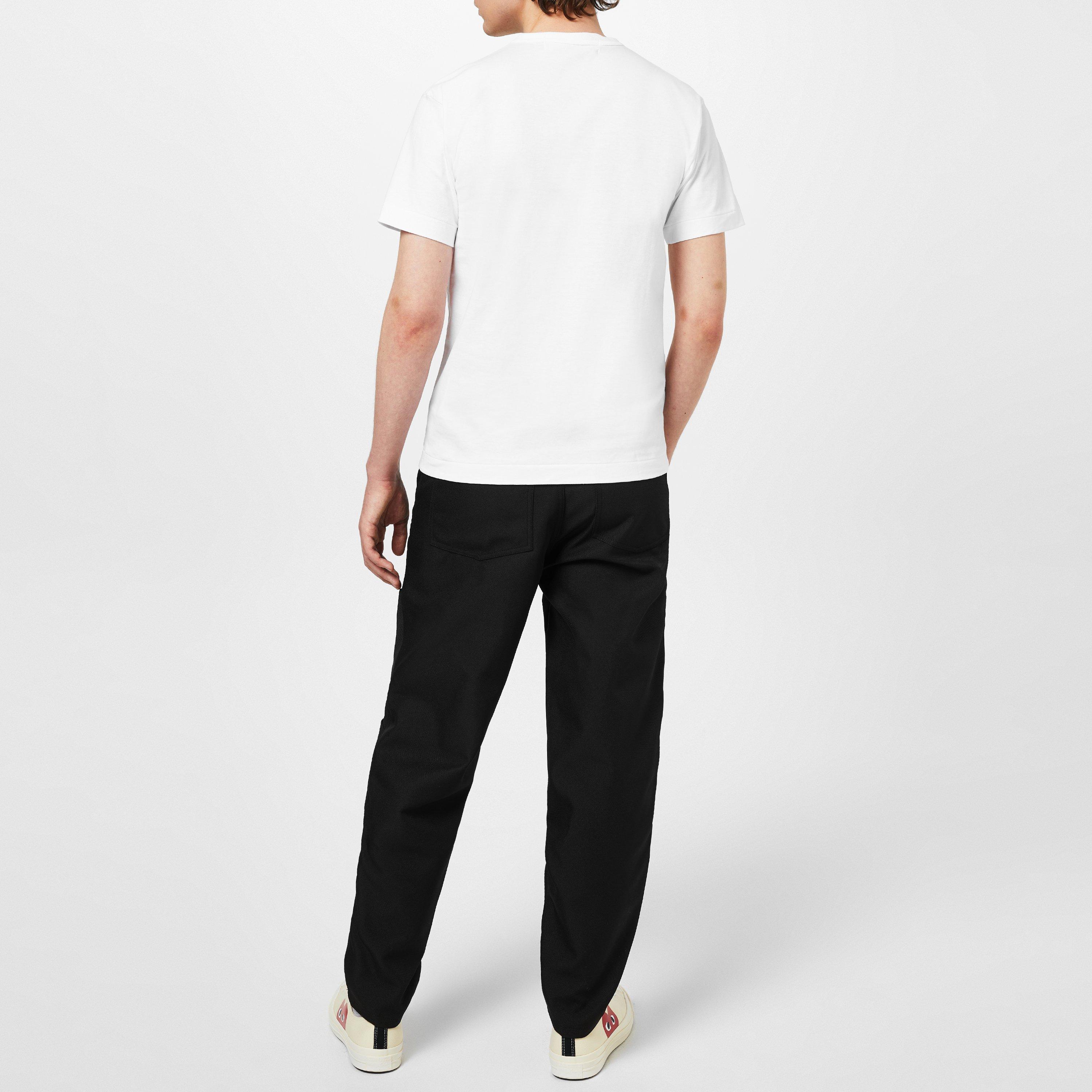 White/Red - Comme des Garcons PLAY - Small Peeping Heart Patch T-Shirt - 4