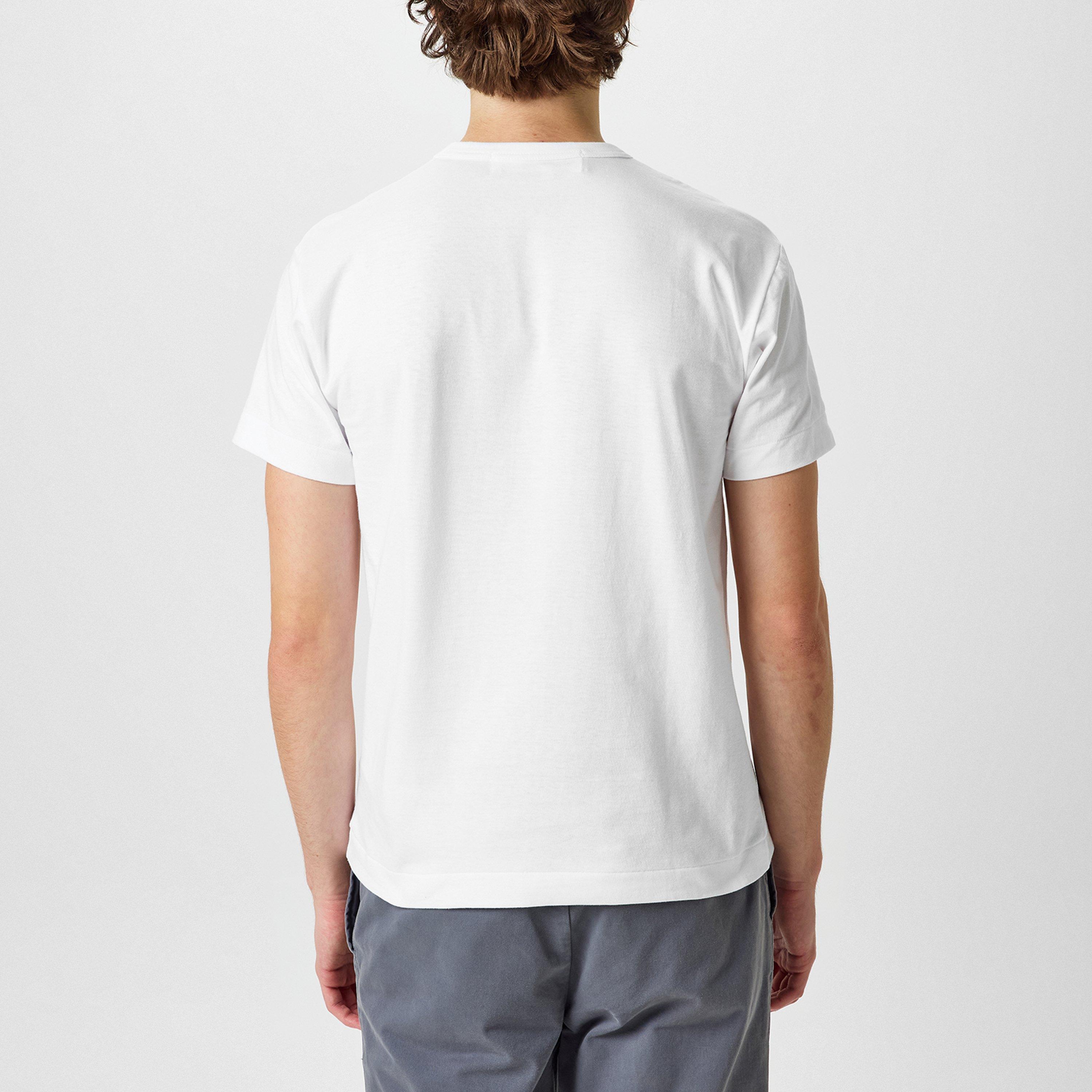 White/Black - Comme des Garcons PLAY - Small Peeping Heart Patch T-Shirt - 4
