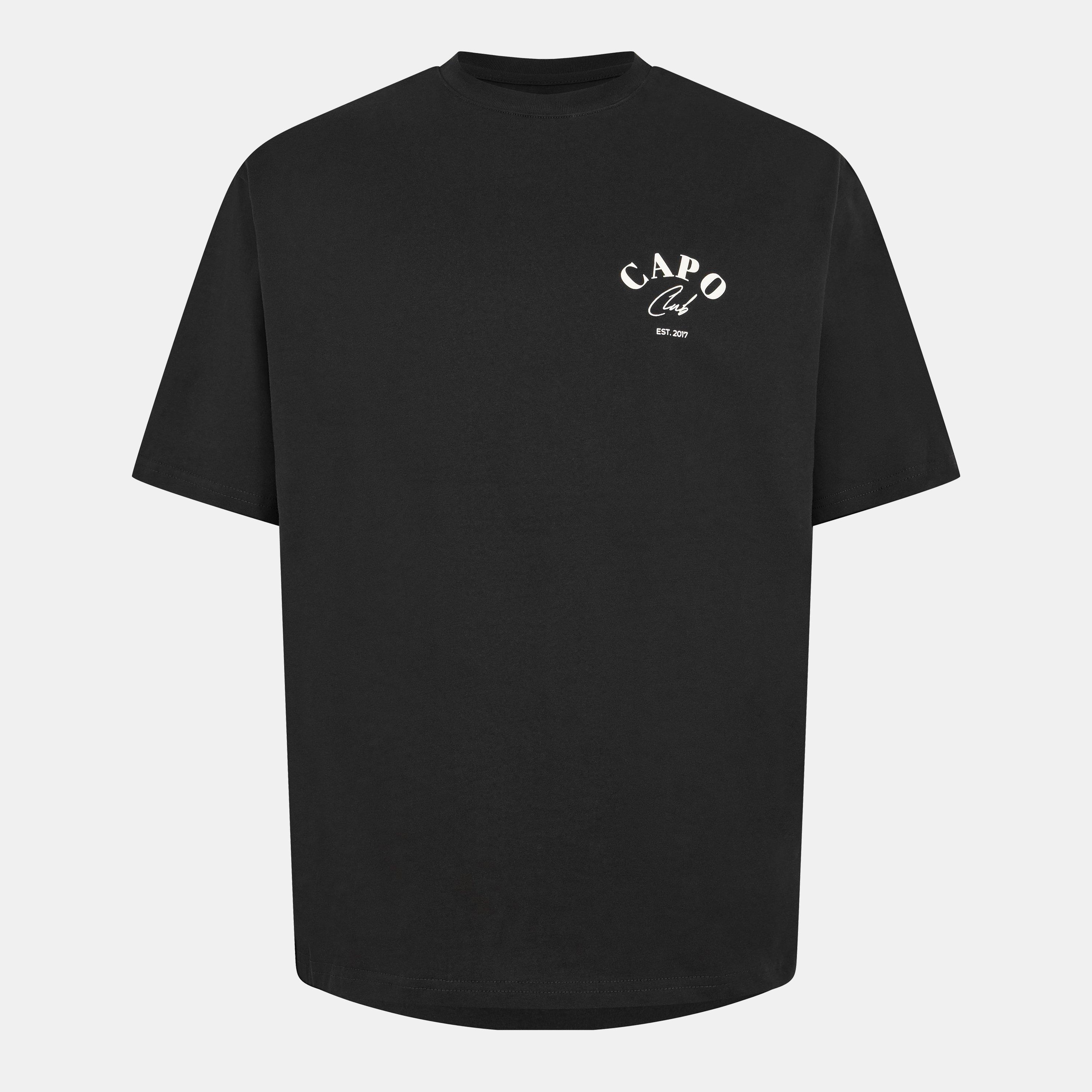 Black/White - CAPO - Beach Club T-Shirt Sn00 - 1
