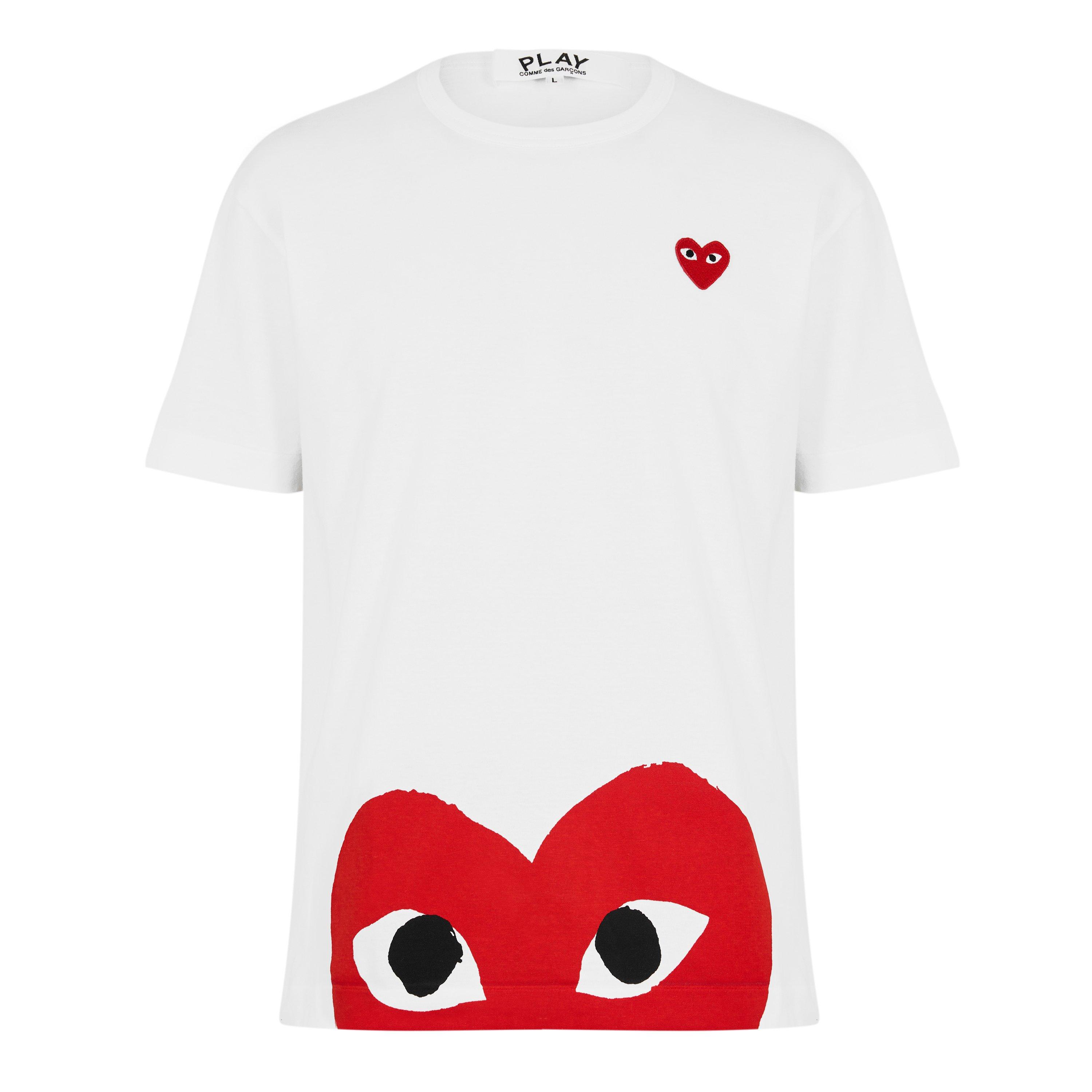 Comme des Garcons PLAY Large Peeping Heart T-Shirt | Flannels