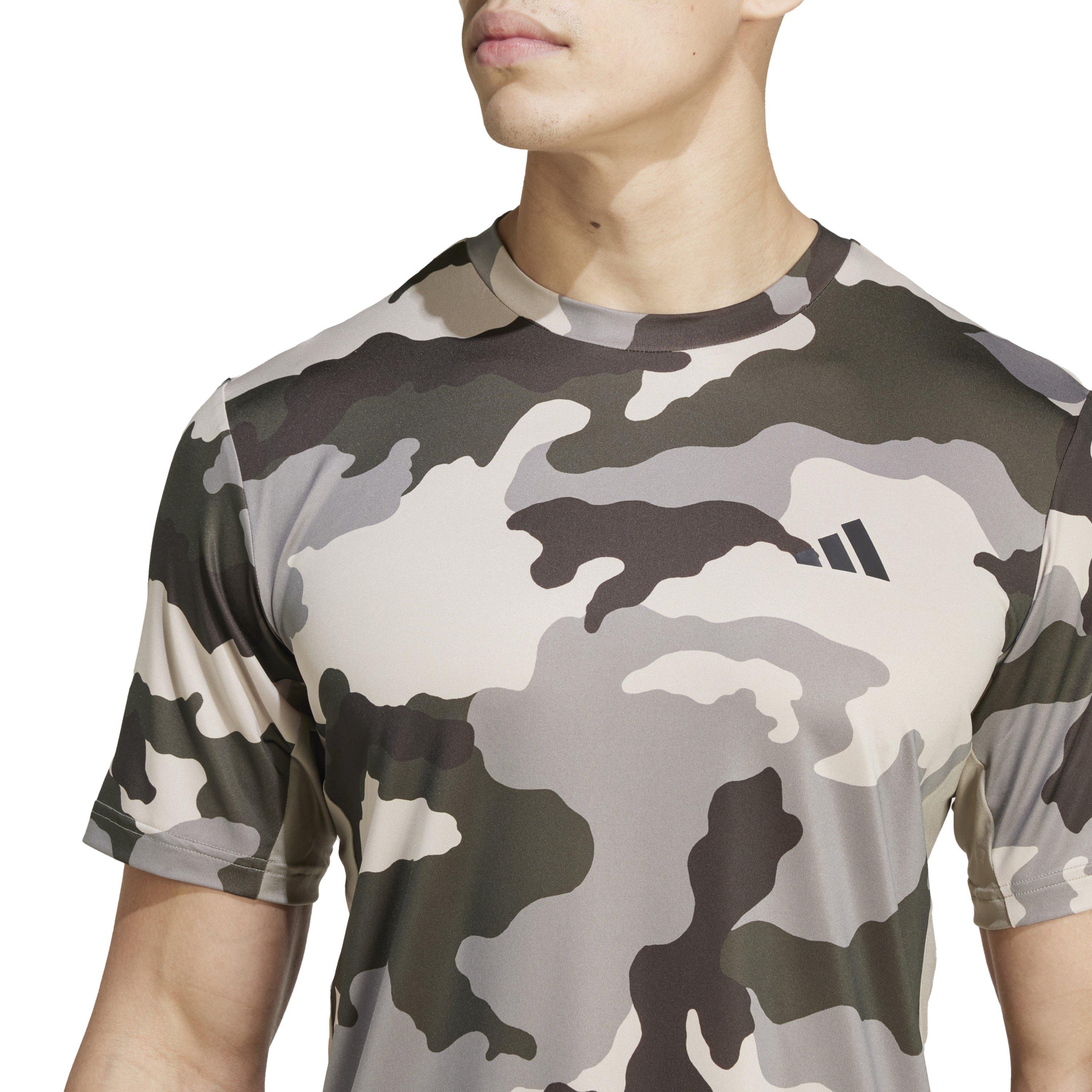 Silver Pebble - adidas - Camo All Over Print T-Shirt - 5