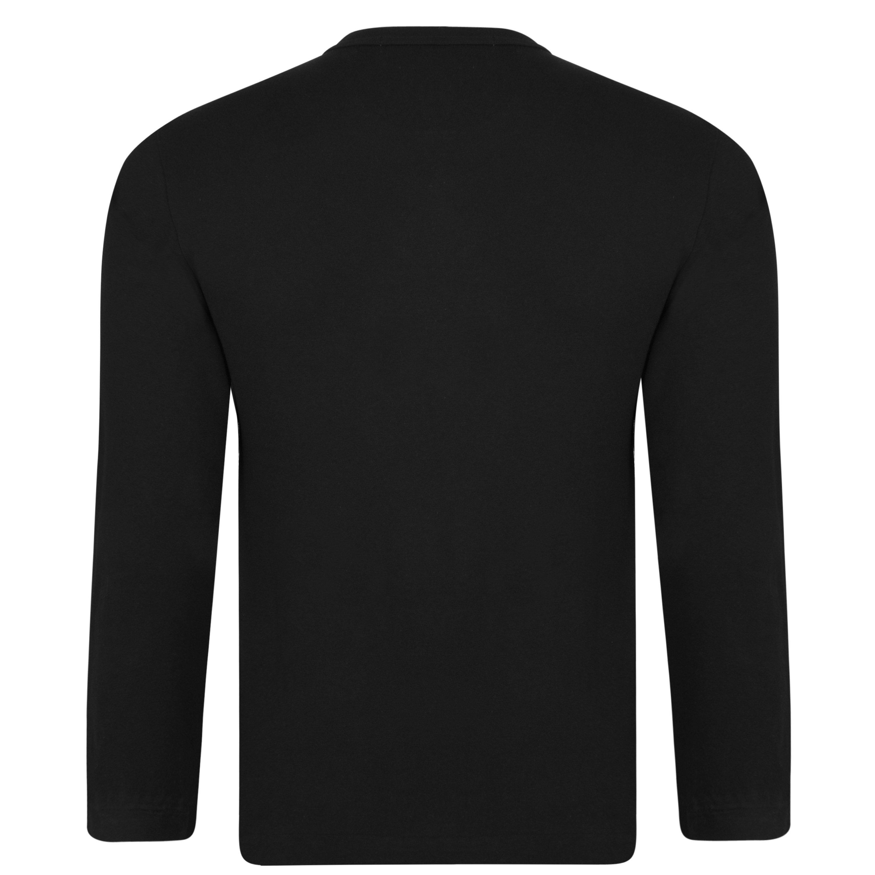 Black/Red - Comme des Garcons PLAY - Long Sleeve Basic Logo T-Shirt - 2