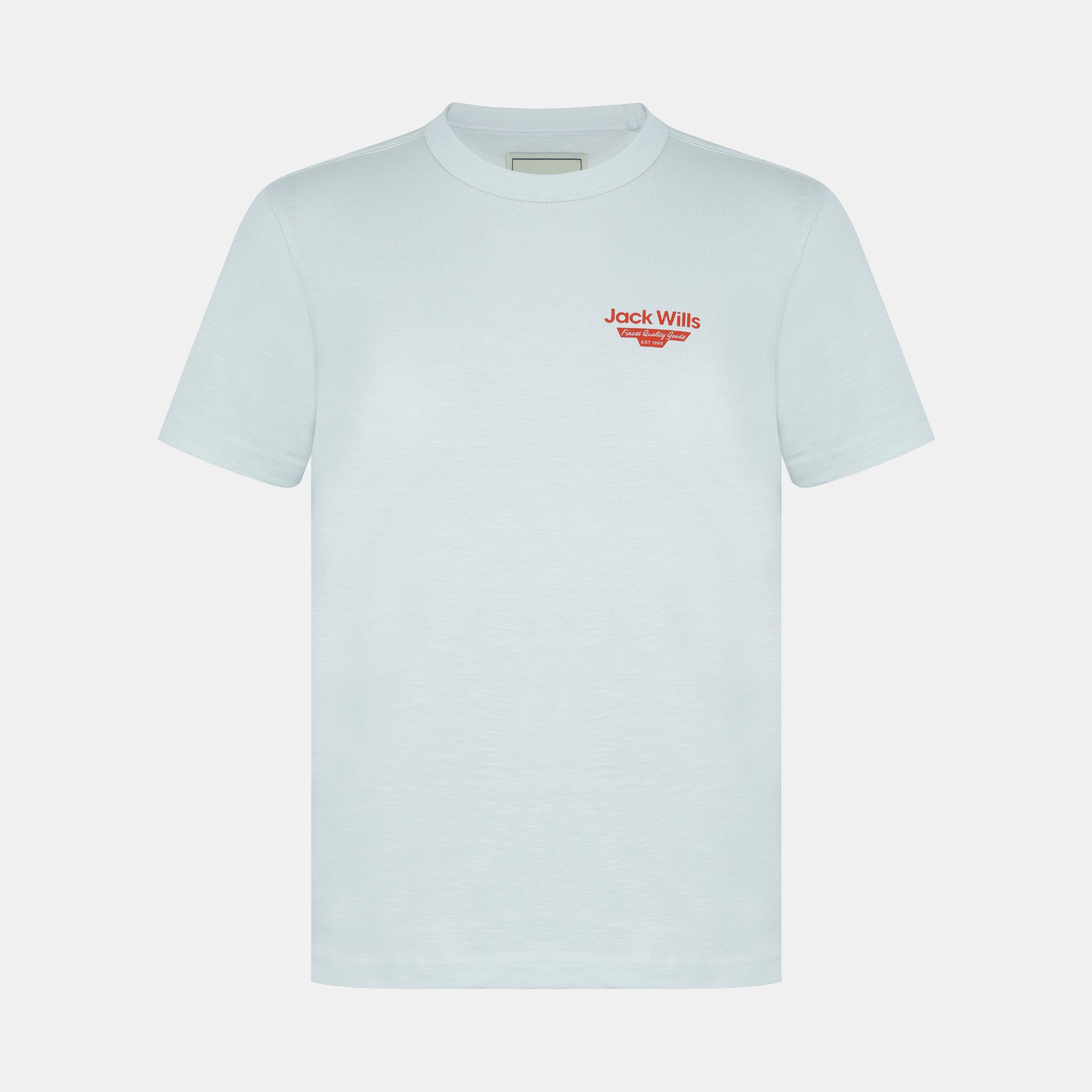Weiß - Jack Wills - Men's Staple Cotton Short Sleeve Crew Neck T-Shirt - 1