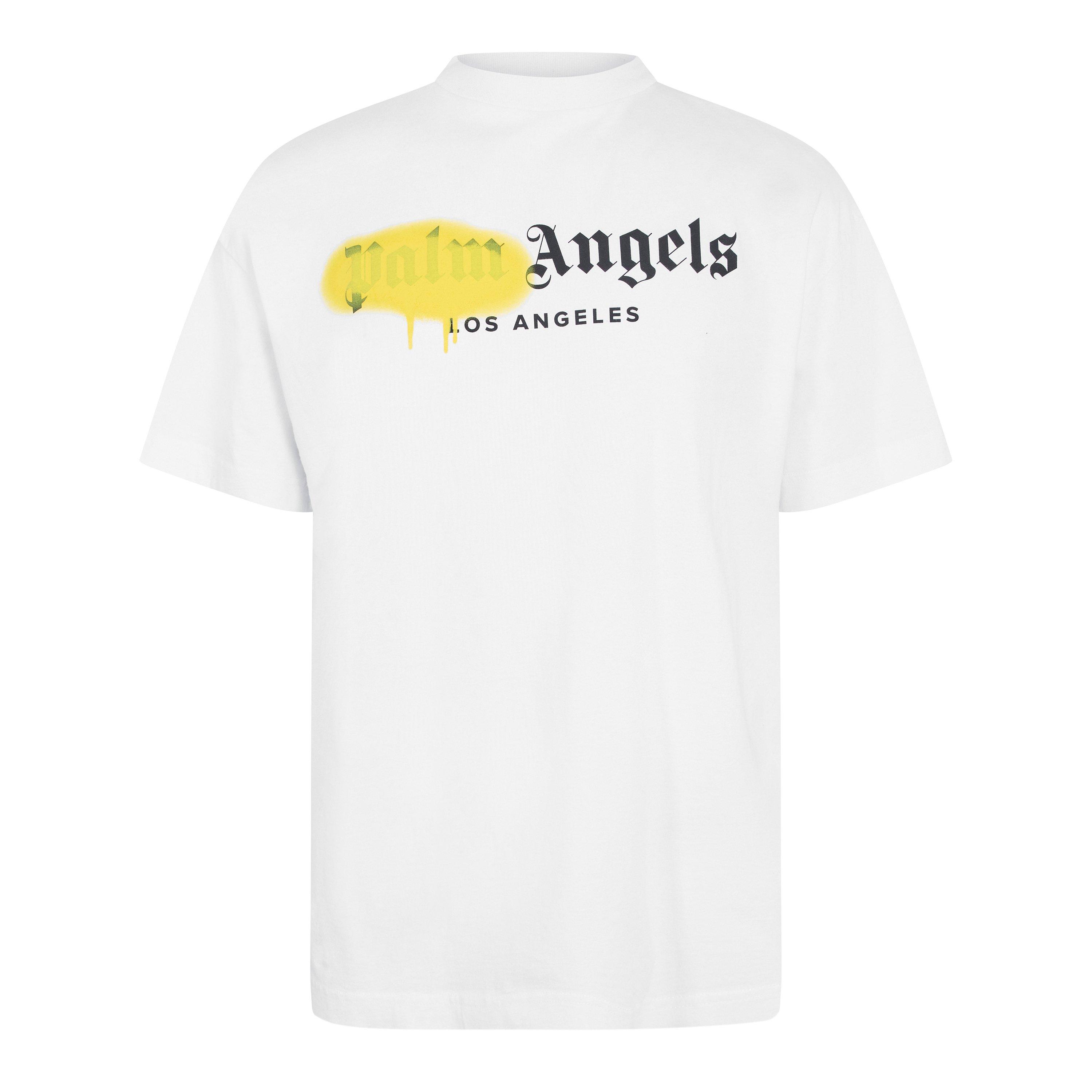 Palm Angels Men's La T-Shirt - White Yellow - XS