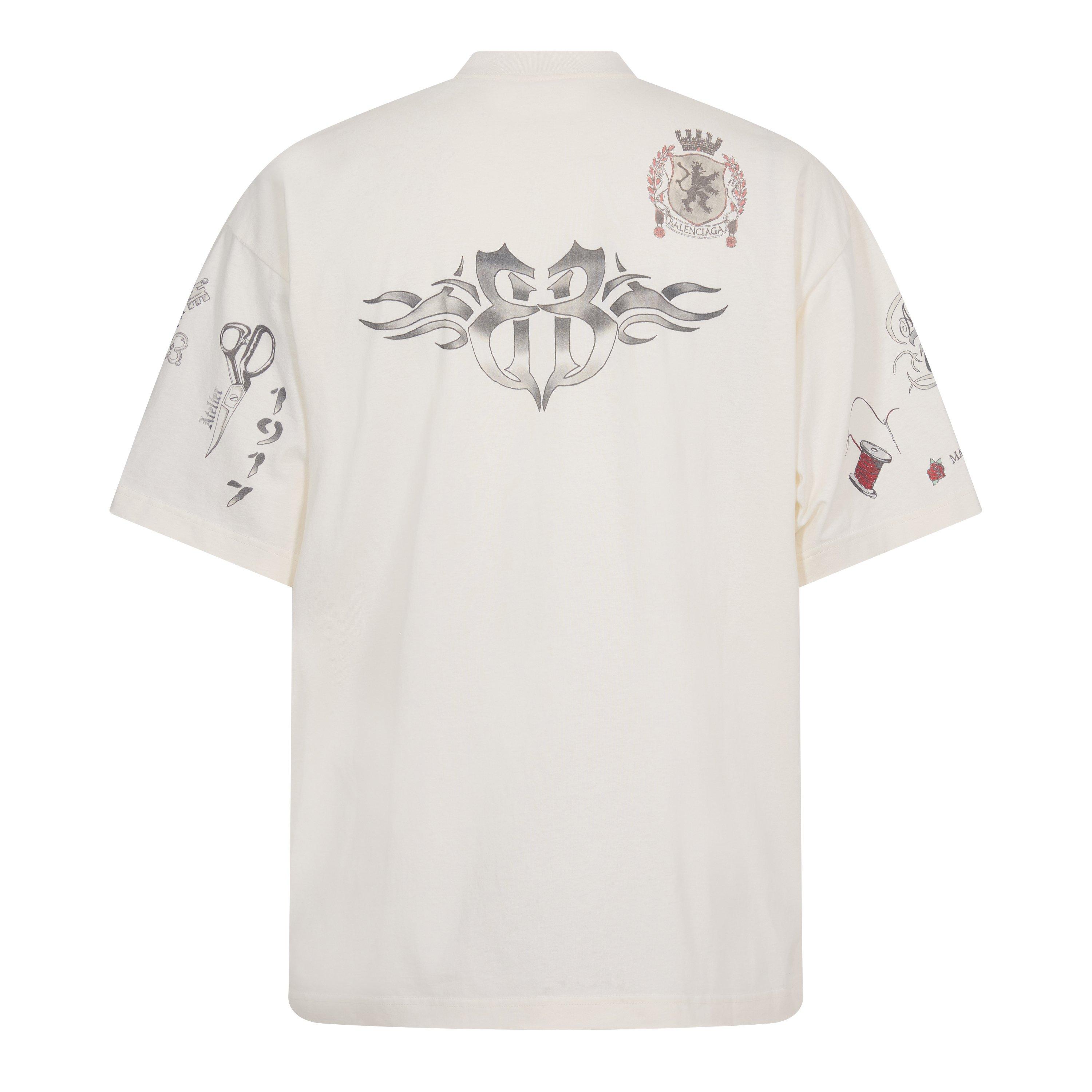 Cream - Balenciaga - Men's Oversized Fit T-Shirt - 2