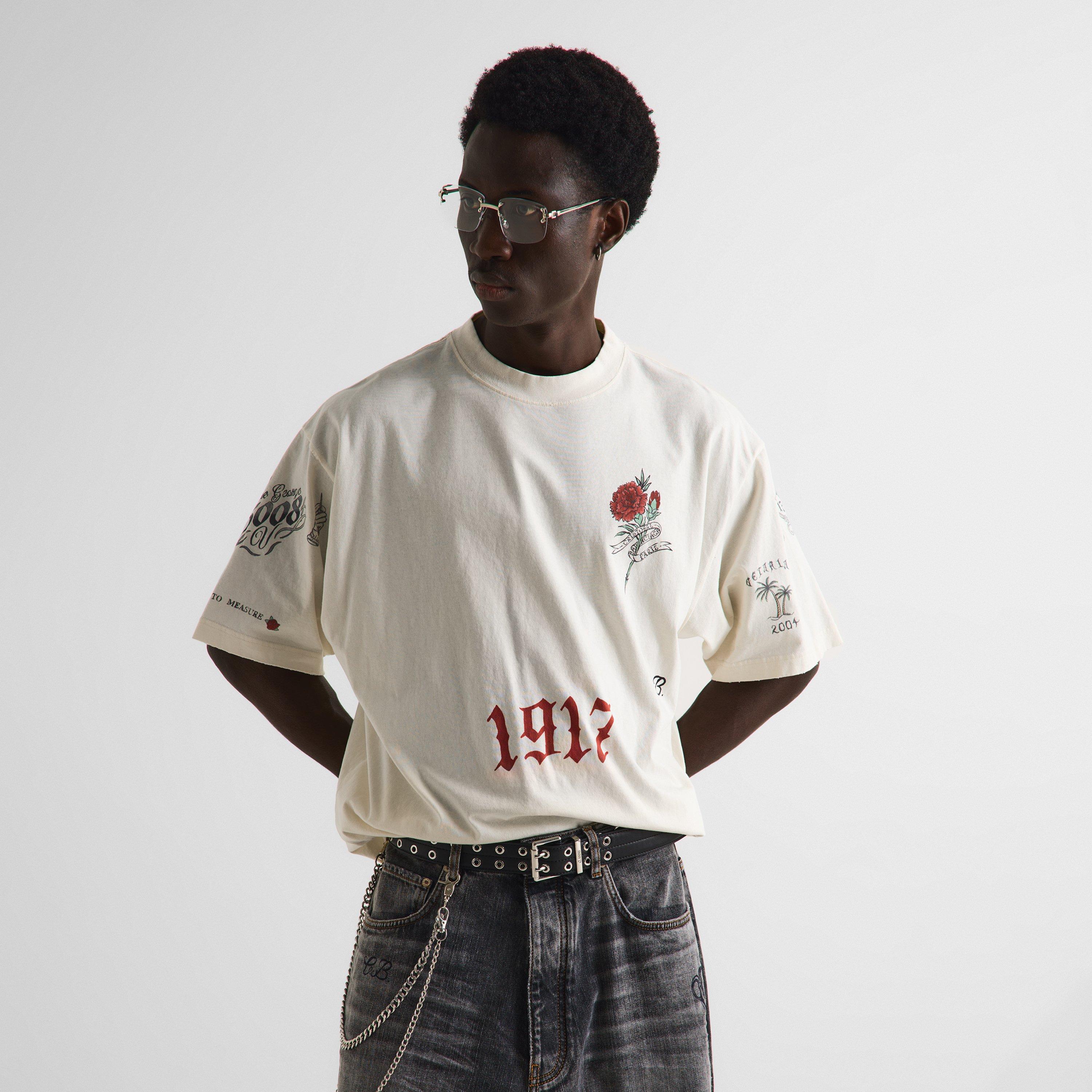 Cream - Balenciaga - Men's Oversized Fit T-Shirt - 3