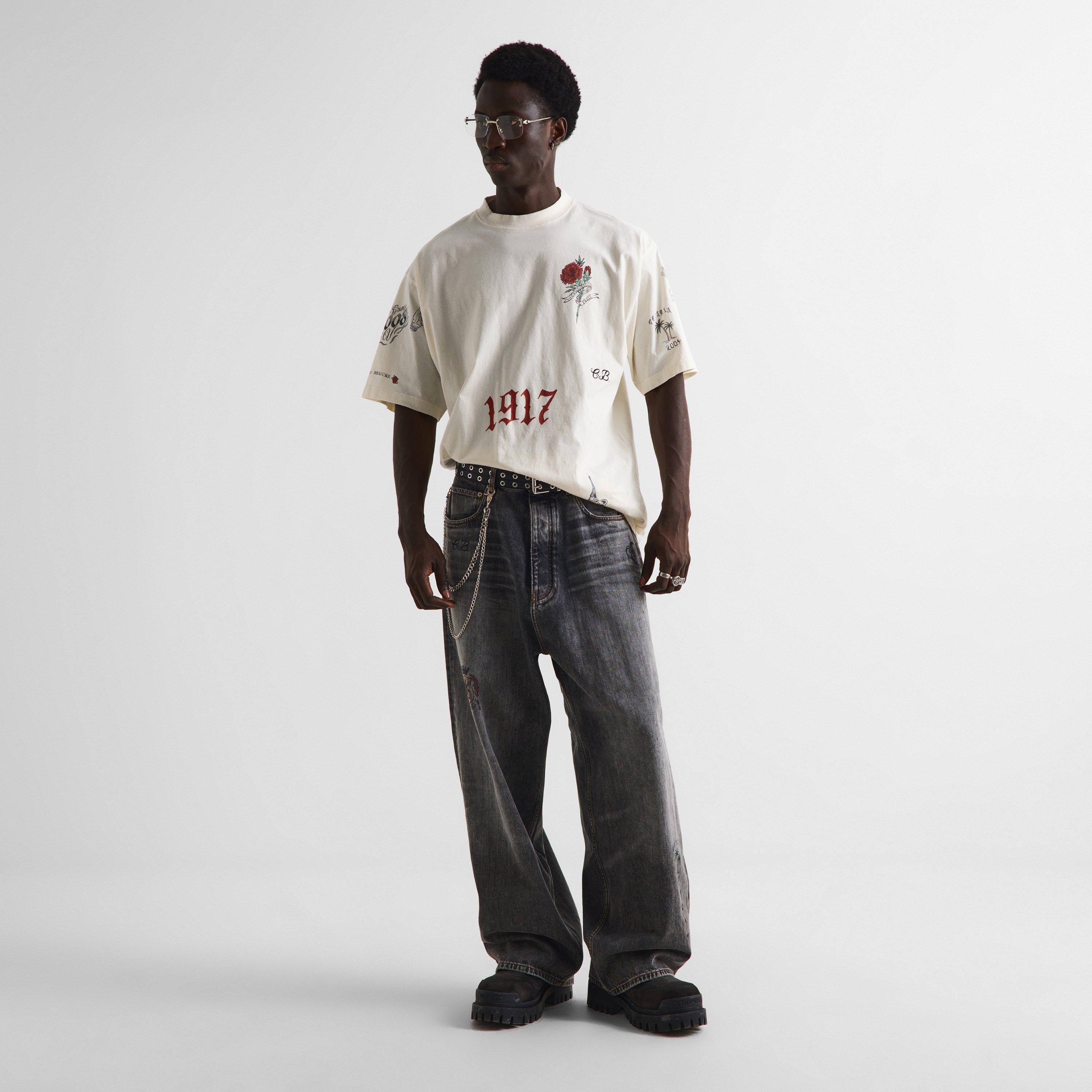 Cream - Balenciaga - Men's Oversized Fit T-Shirt - 6
