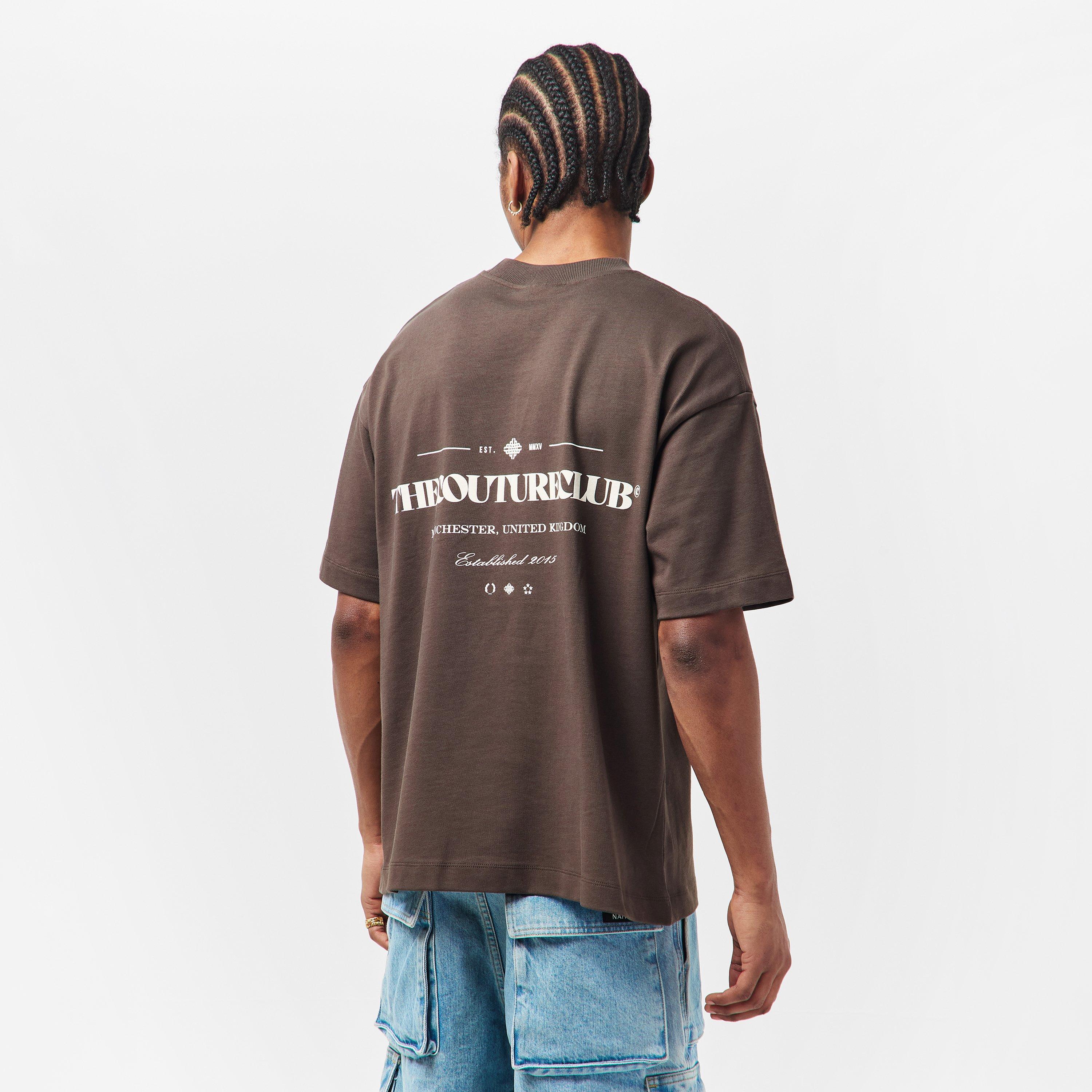 Brown - The Couture Club - Men's Copyright Te Oversized T-Shirt - 4