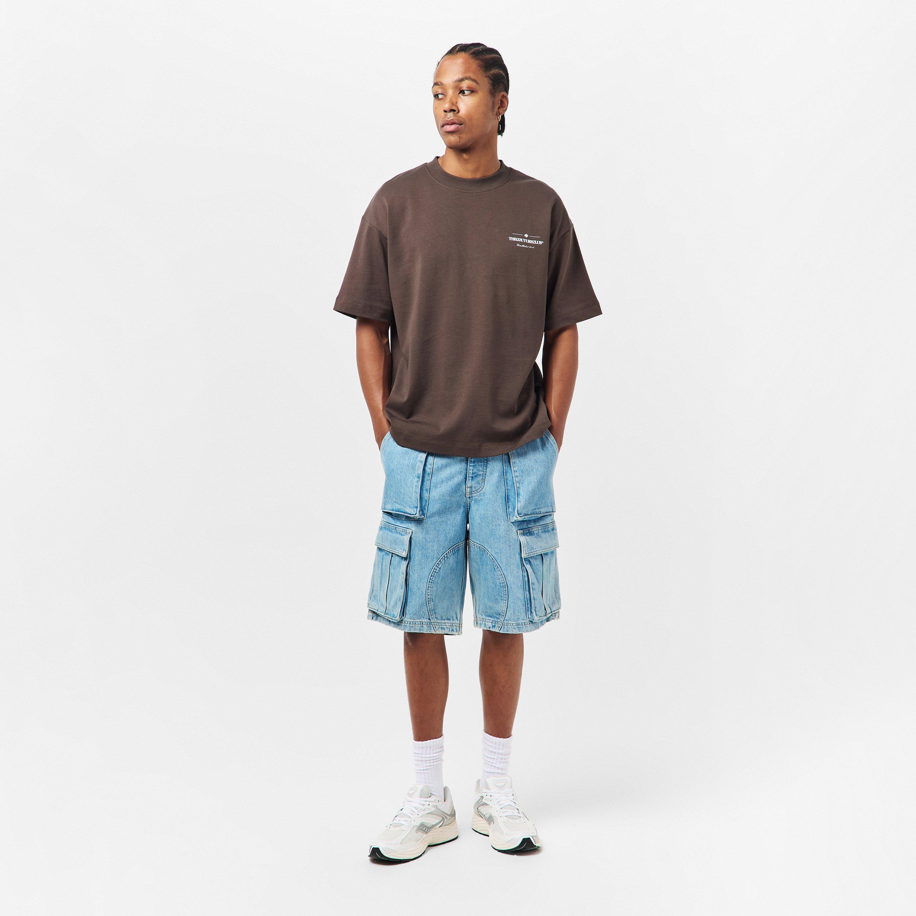 Brown - The Couture Club - Men's Copyright Te Oversized T-Shirt - 6