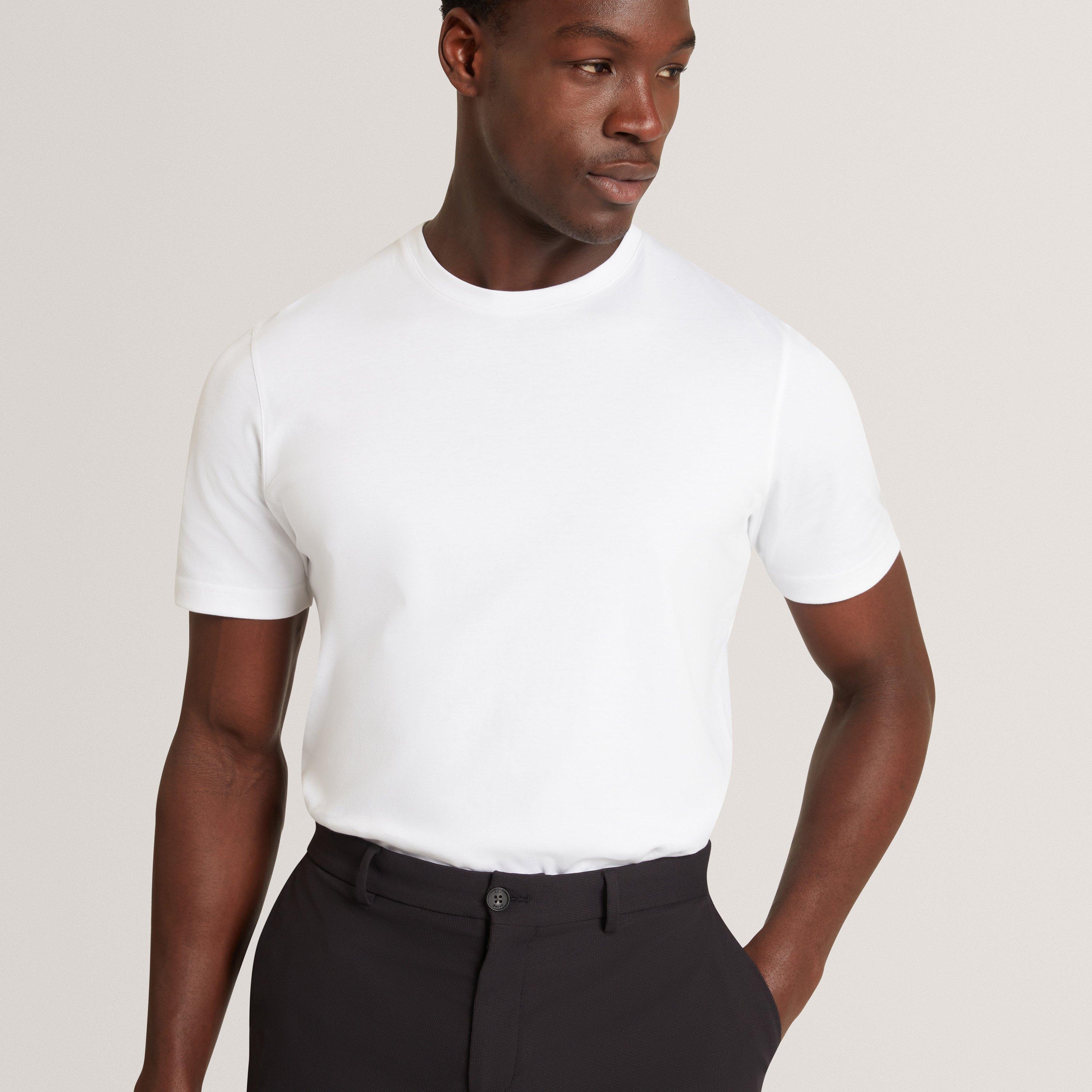 White - Ted Baker - Ted Baker SS Slim Soft Touch Tee - 3