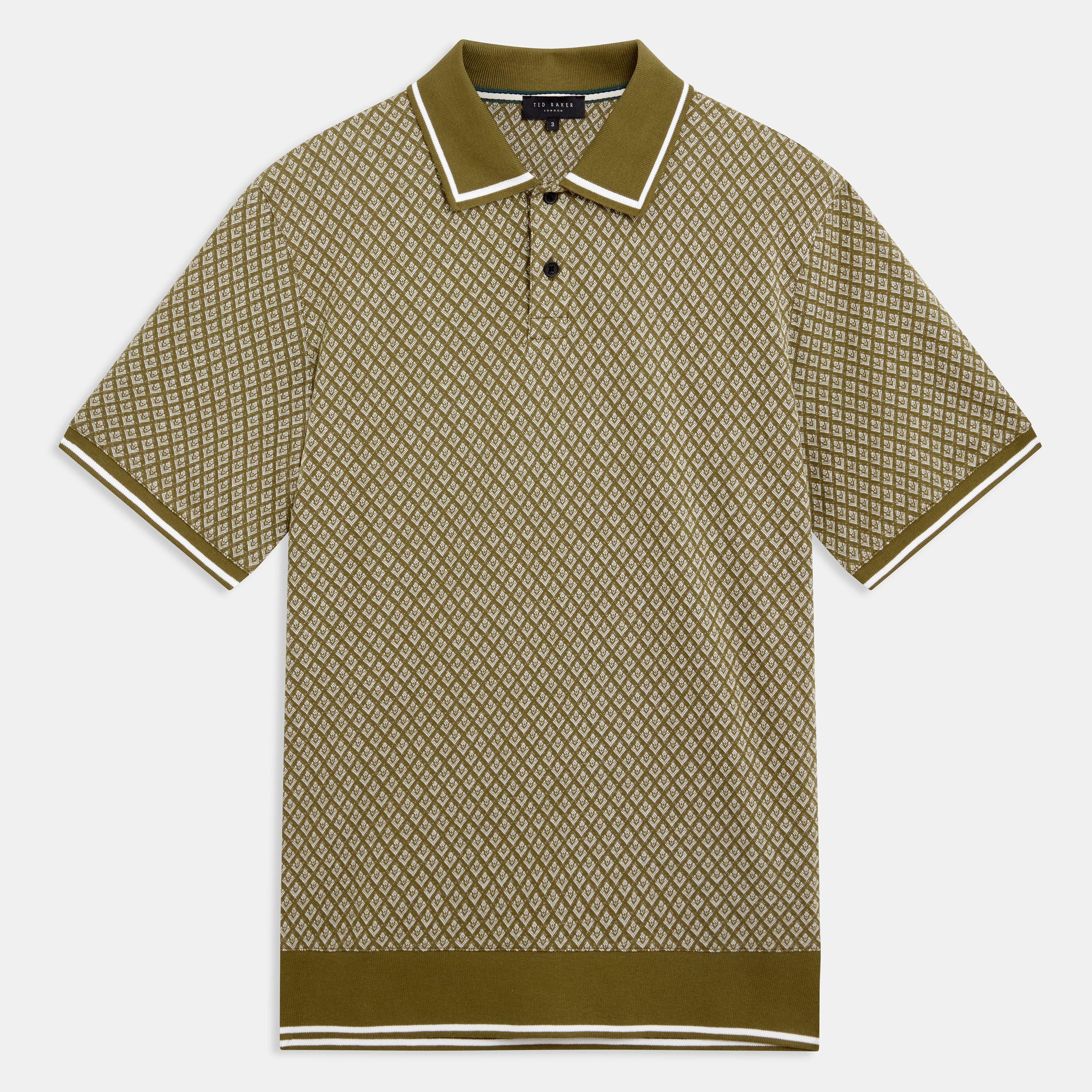 Olive - Ted Baker - Ted Baker SS Geo Polo - 1
