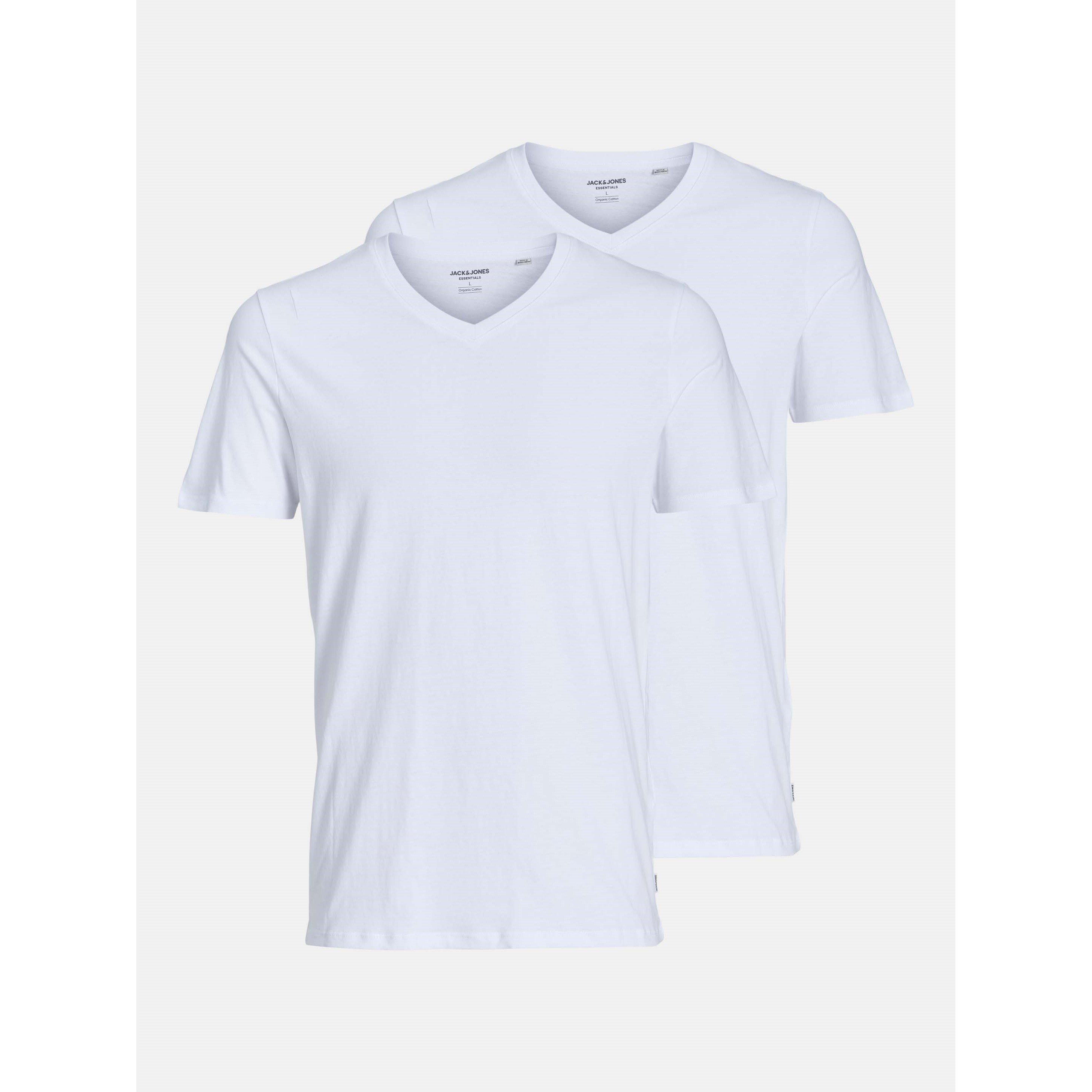 Jack And Jones Men's 2-Pack V-Neck T-Shirt - White - S - Image 4