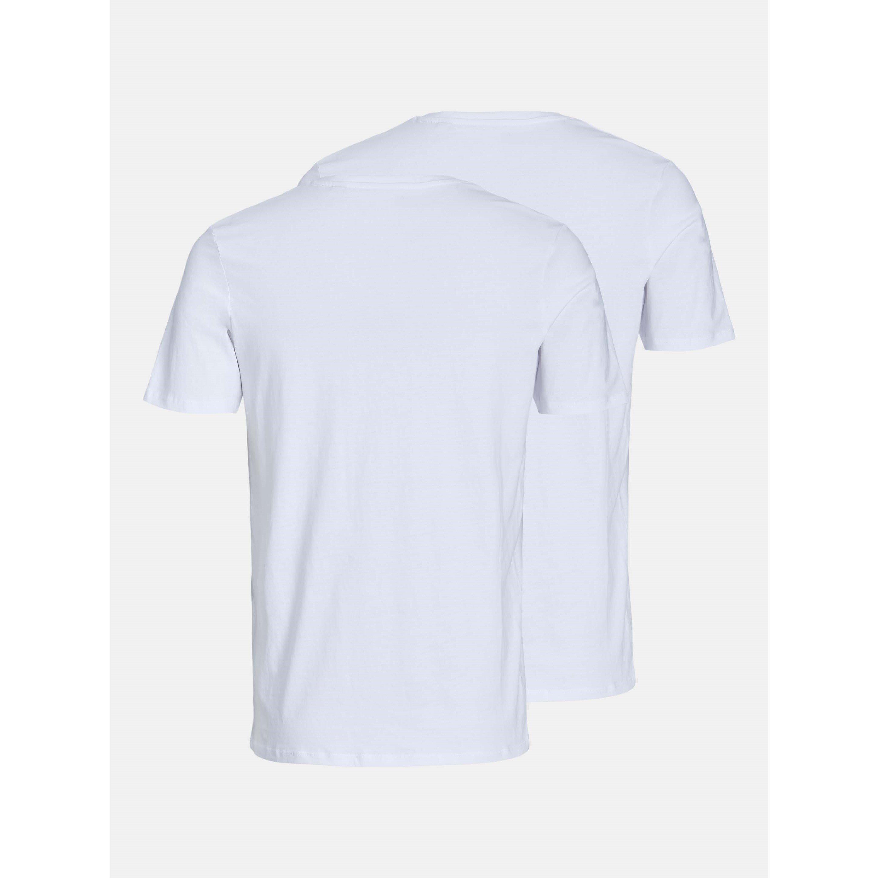 White - Jack and Jones - 2-pack V-Neck T-Shirt Mens - 2