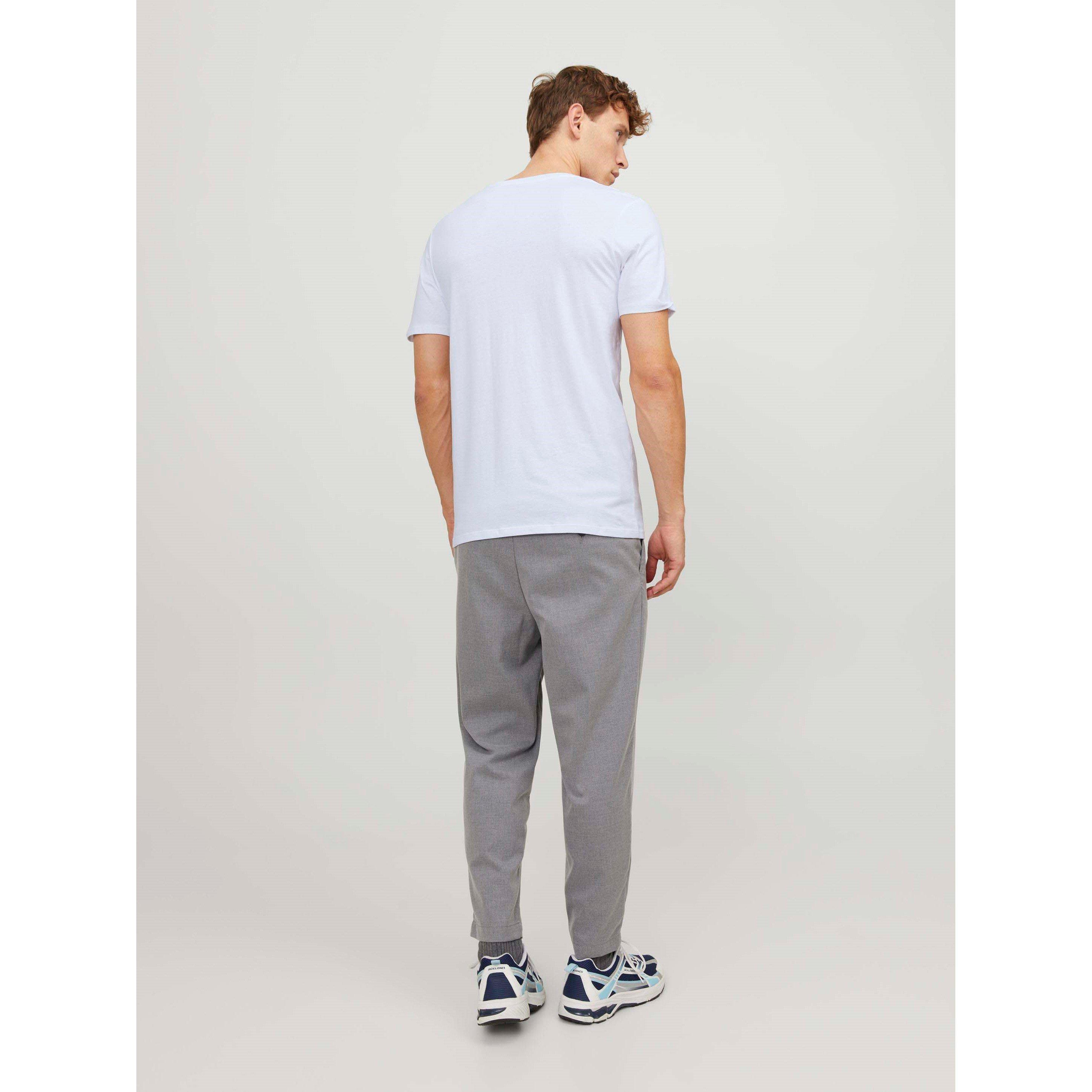 White - Jack and Jones - 2-pack V-Neck T-Shirt Mens - 4