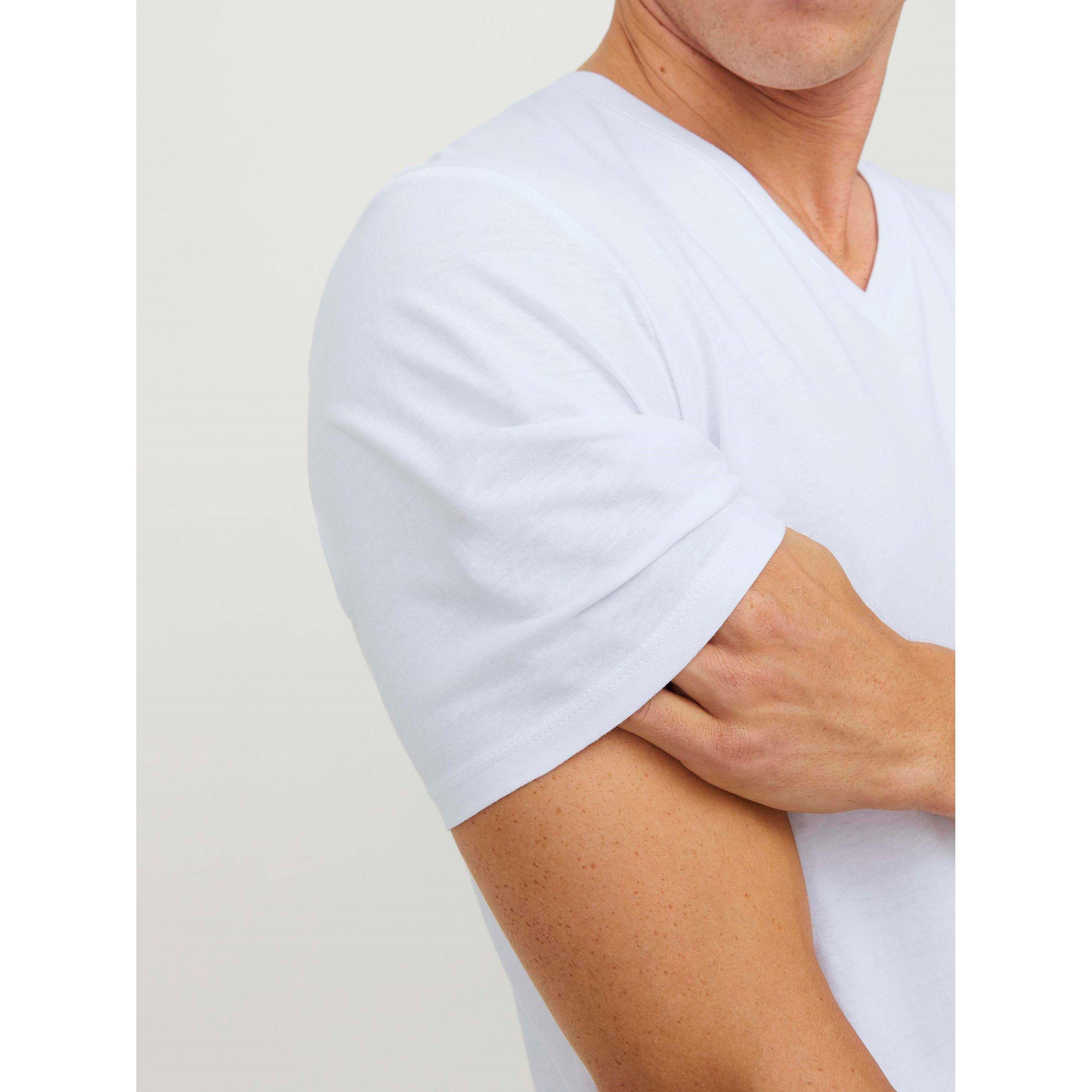 White - Jack and Jones - 2-pack V-Neck T-Shirt Mens - 5