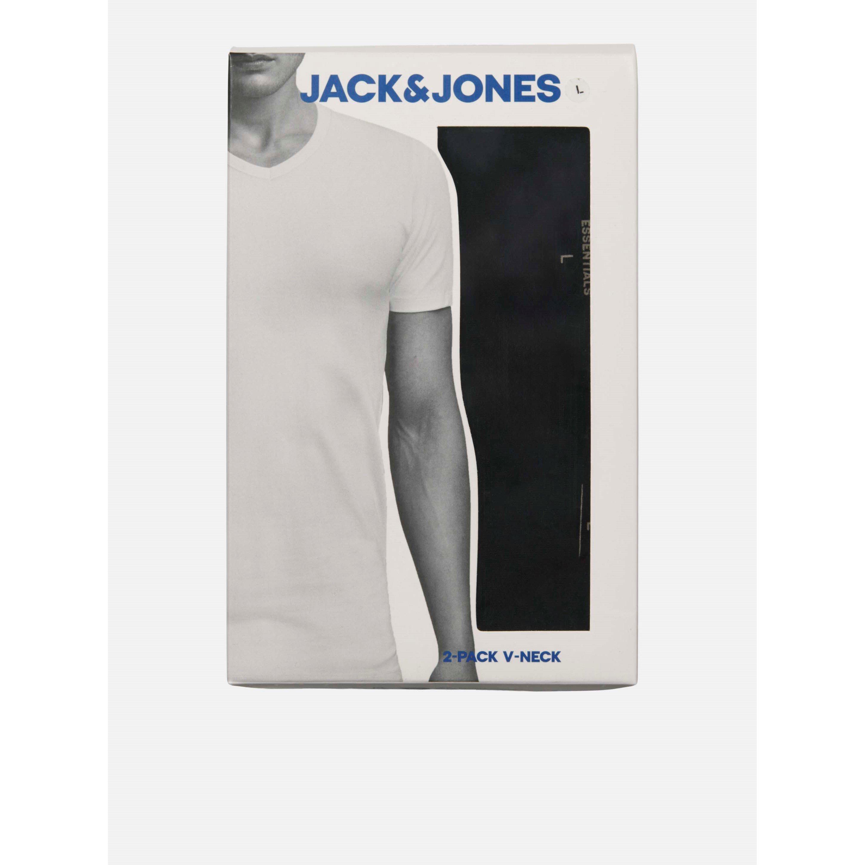 Nero - Jack and Jones - 2-pack V-Neck T-Shirt Mens - 8