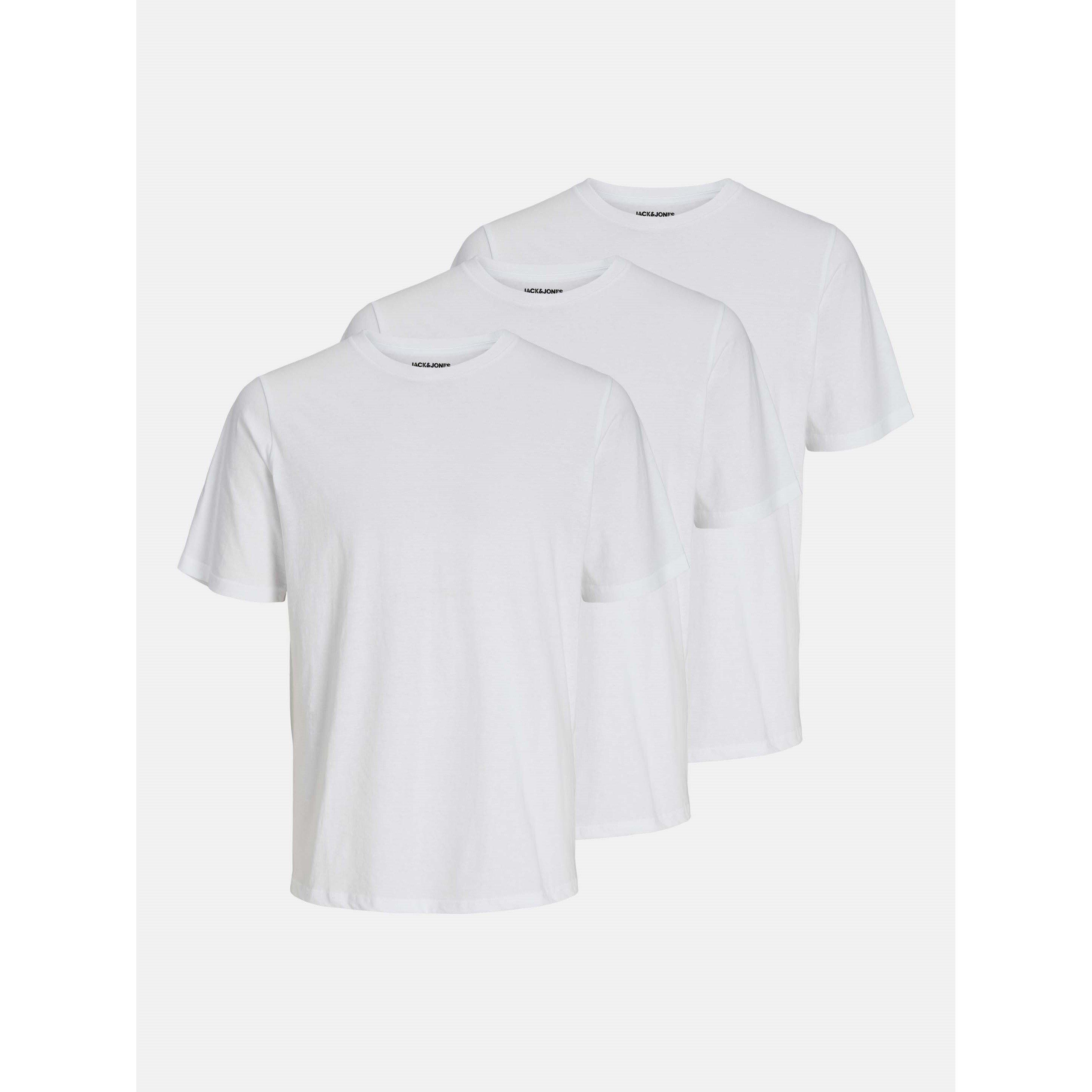 Jack And Jones Men's 3-Pack Under Crew T-Shirt - White - XL