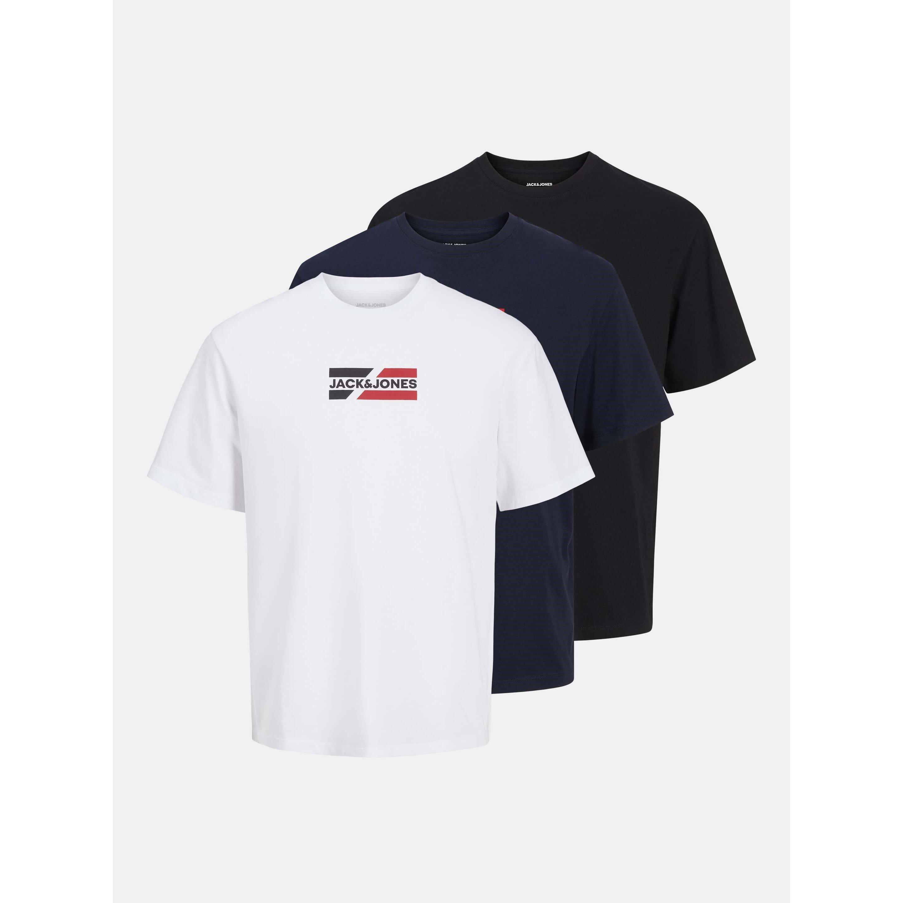 Jack And Jones Men's 3-Pack Graphic Tee - Sky Captain - L