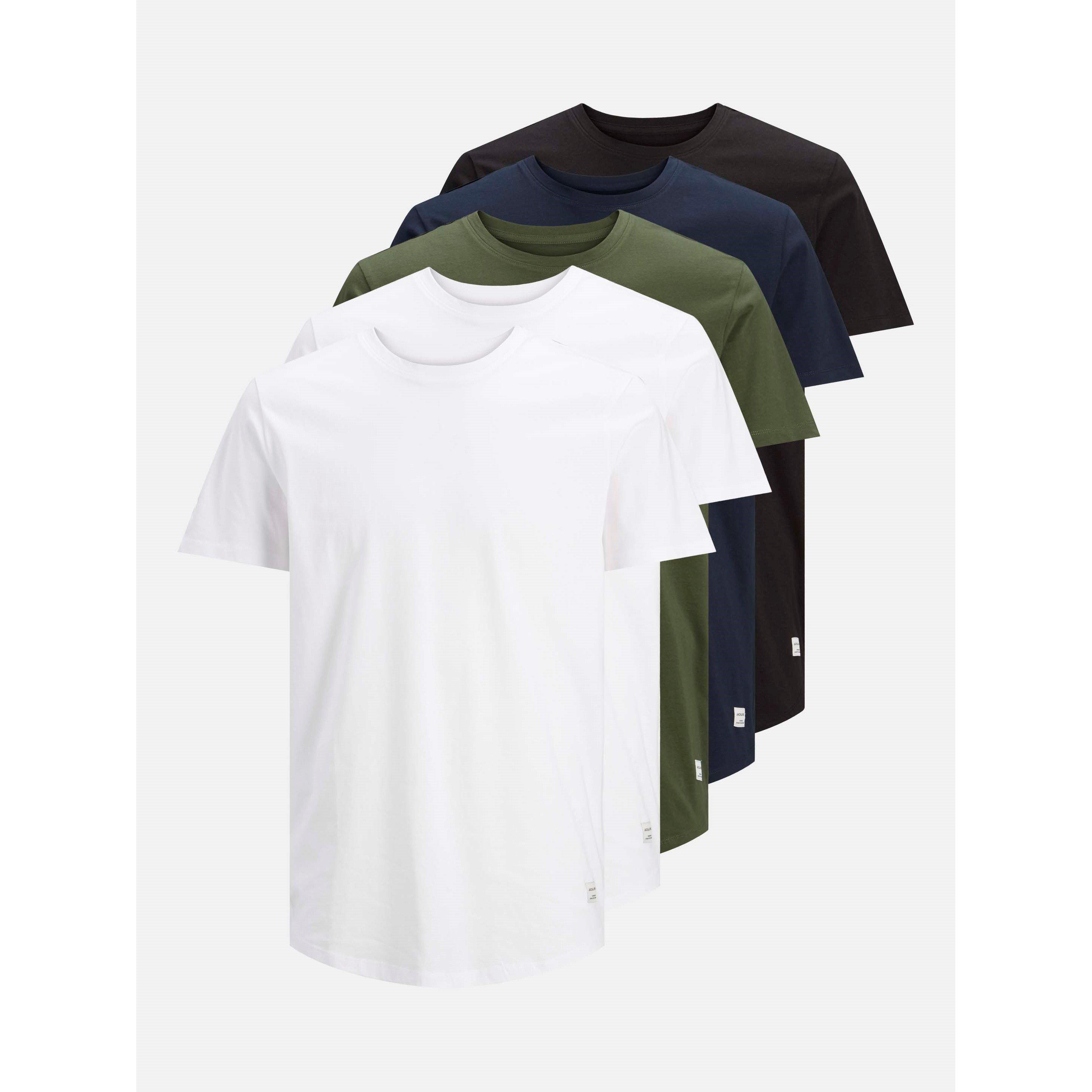 Wht/Blk/Nvy/Fst - Jack and Jones - Men's Noa Pack T-Shirt - 1