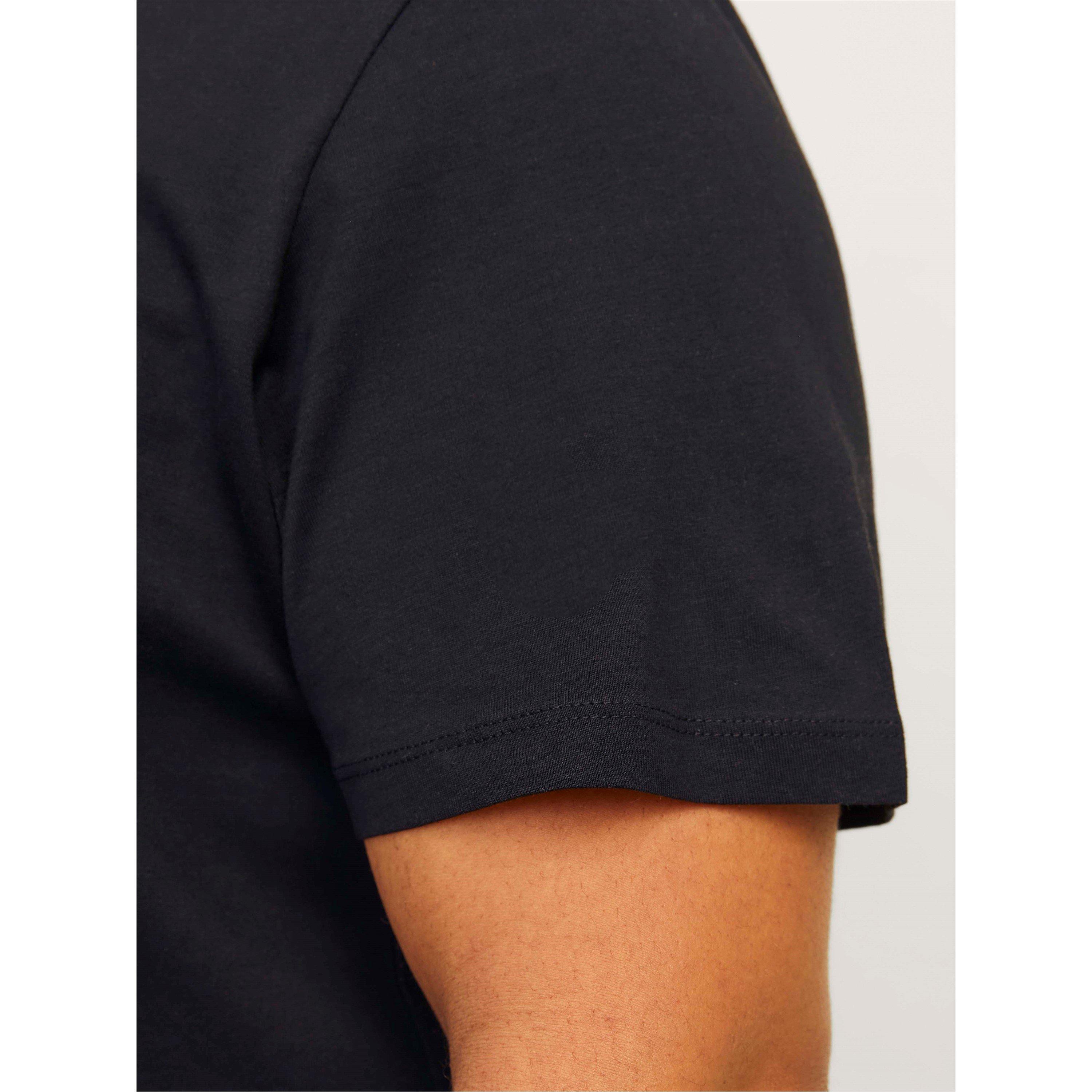 Black - Jack and Jones - Varsity Logo T-Shirt Mens Plus Size - 4