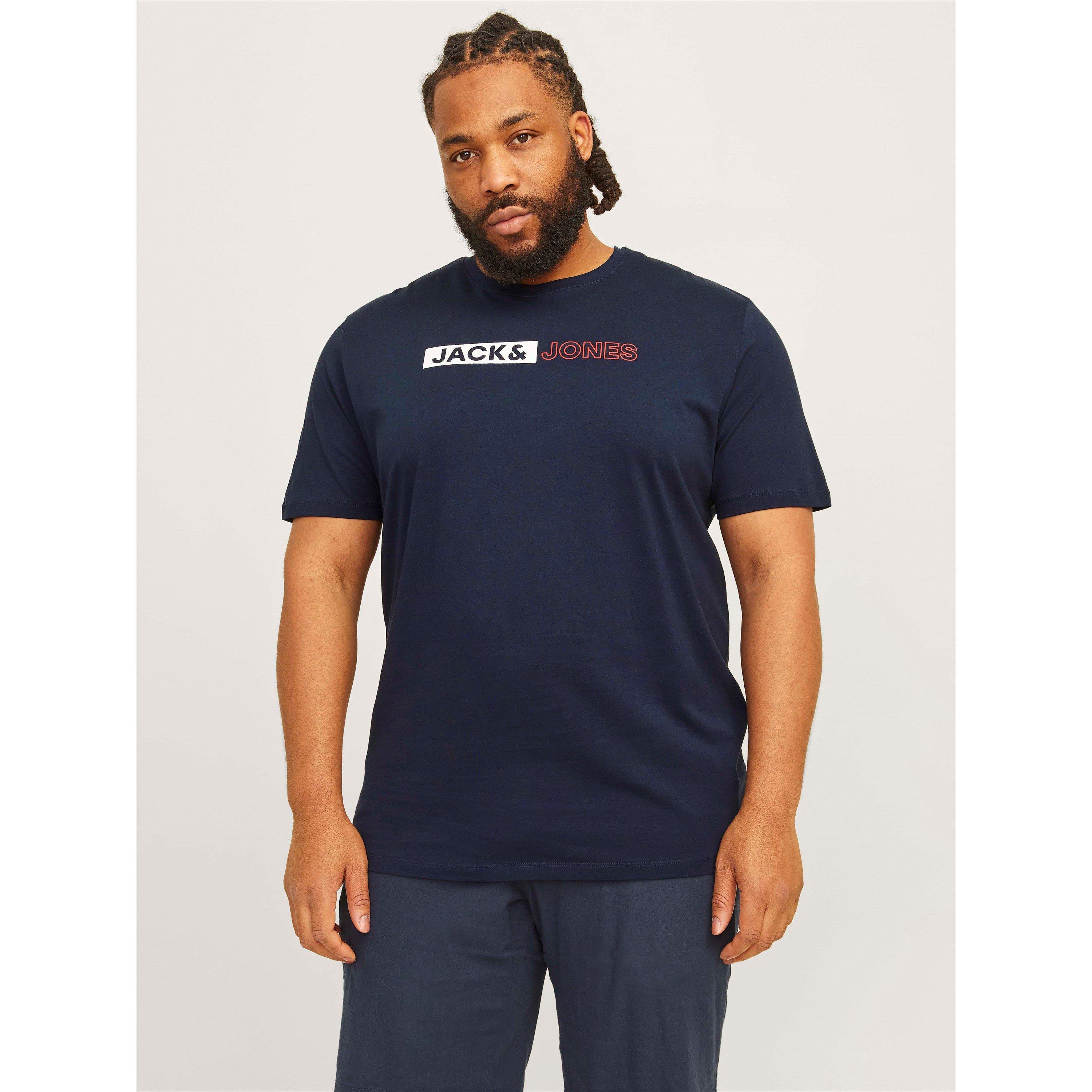Navy Blazer - Jack and Jones - Corp Logo T-Shirt Plus Size Mens - 2
