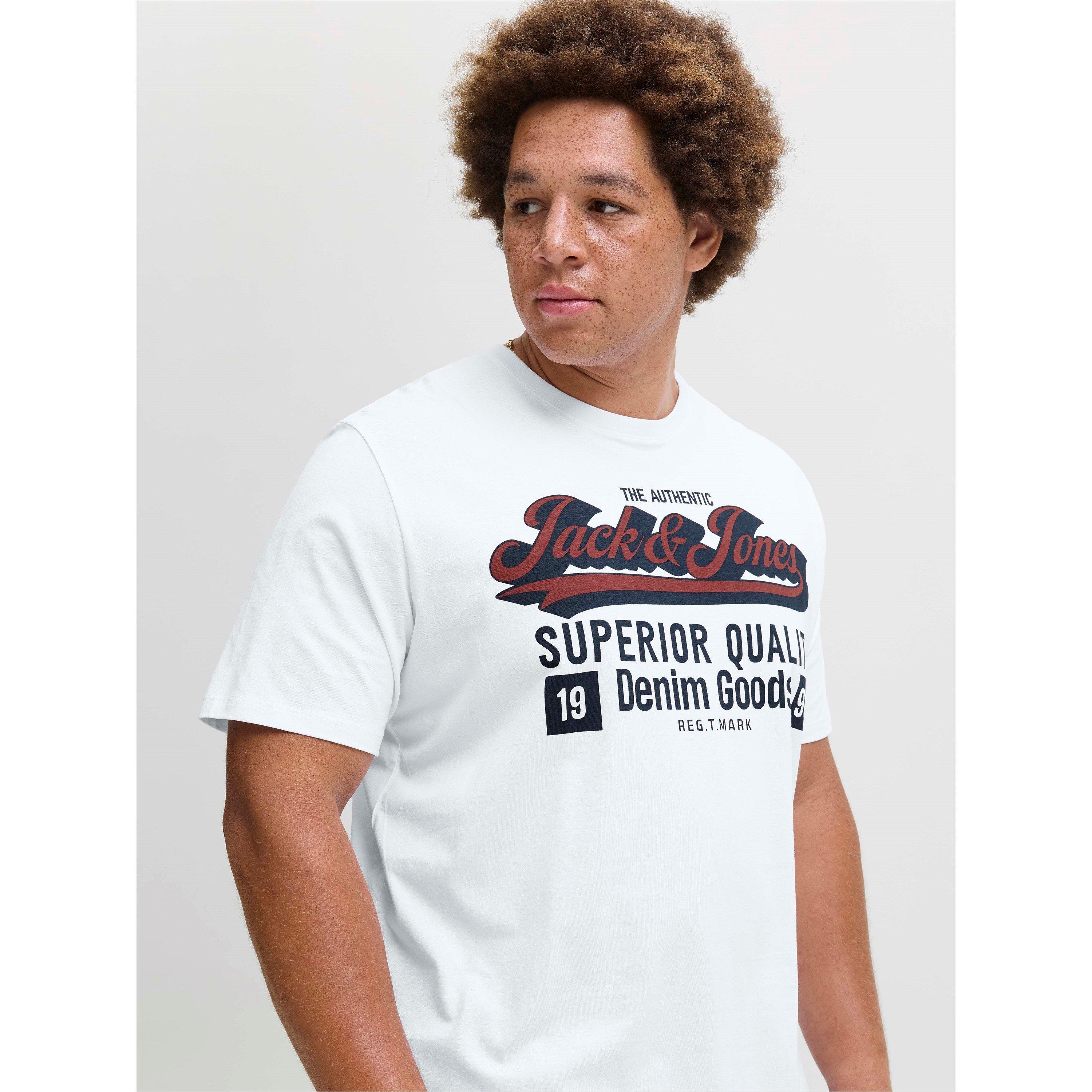 Cloud Dancer - Jack and Jones - Colour Logo T-Shirt Plus Size Mens - 6