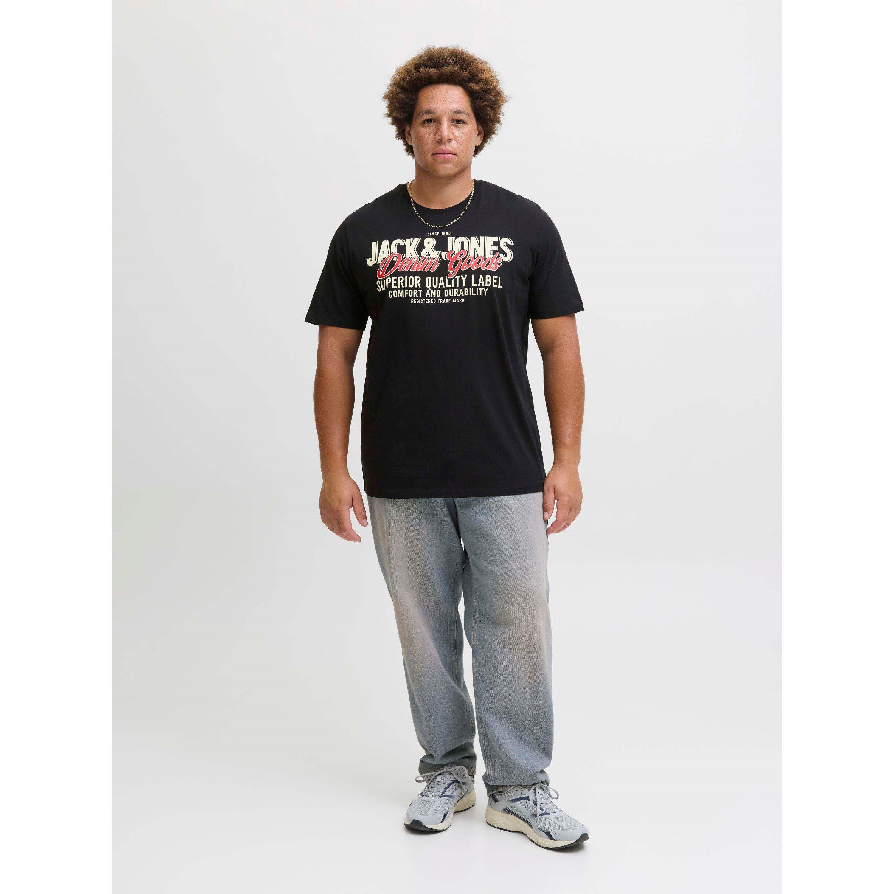 Black - Jack and Jones - Colour Logo T-Shirt Mens Plus Size - 2