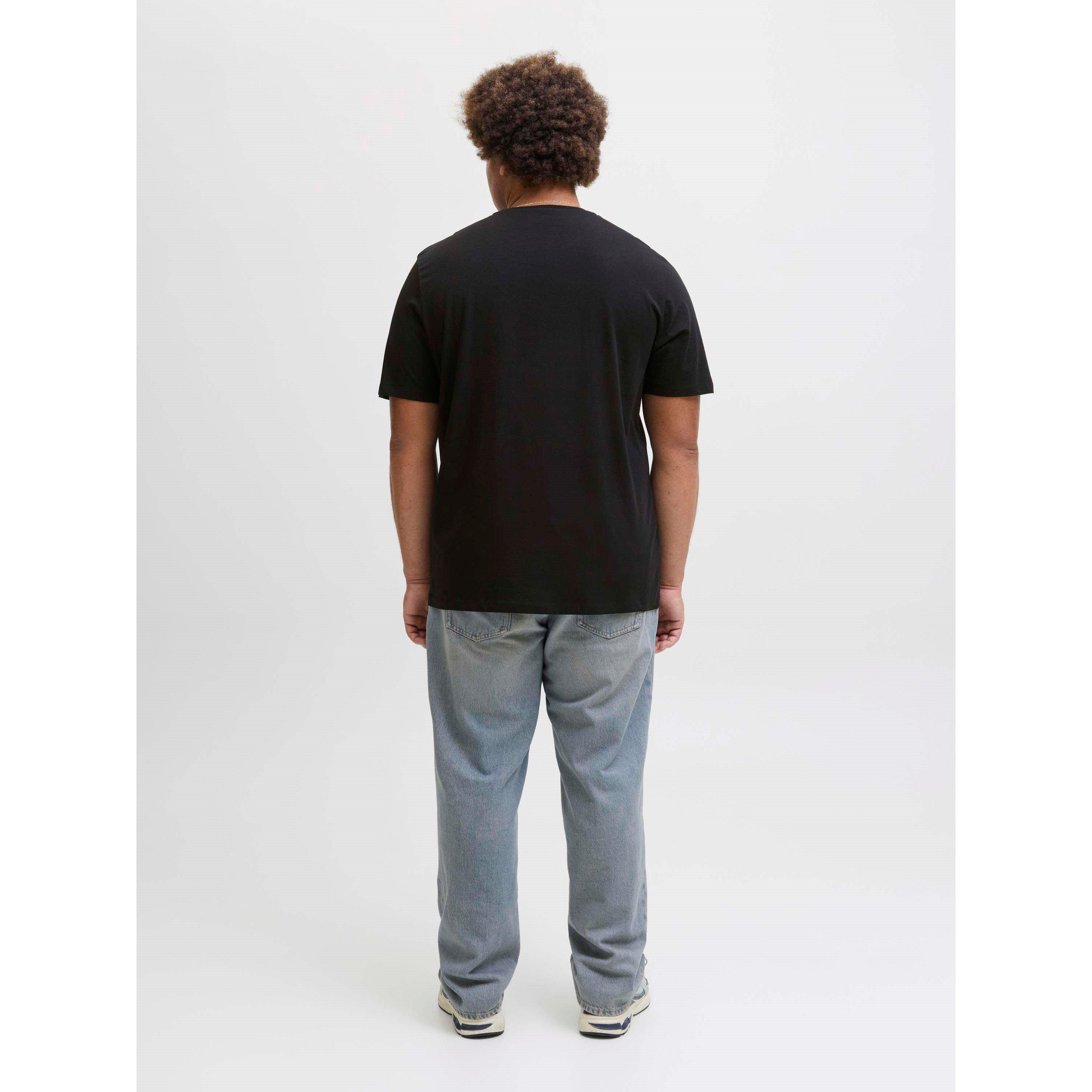 Black - Jack and Jones - Colour Logo T-Shirt Mens Plus Size - 3