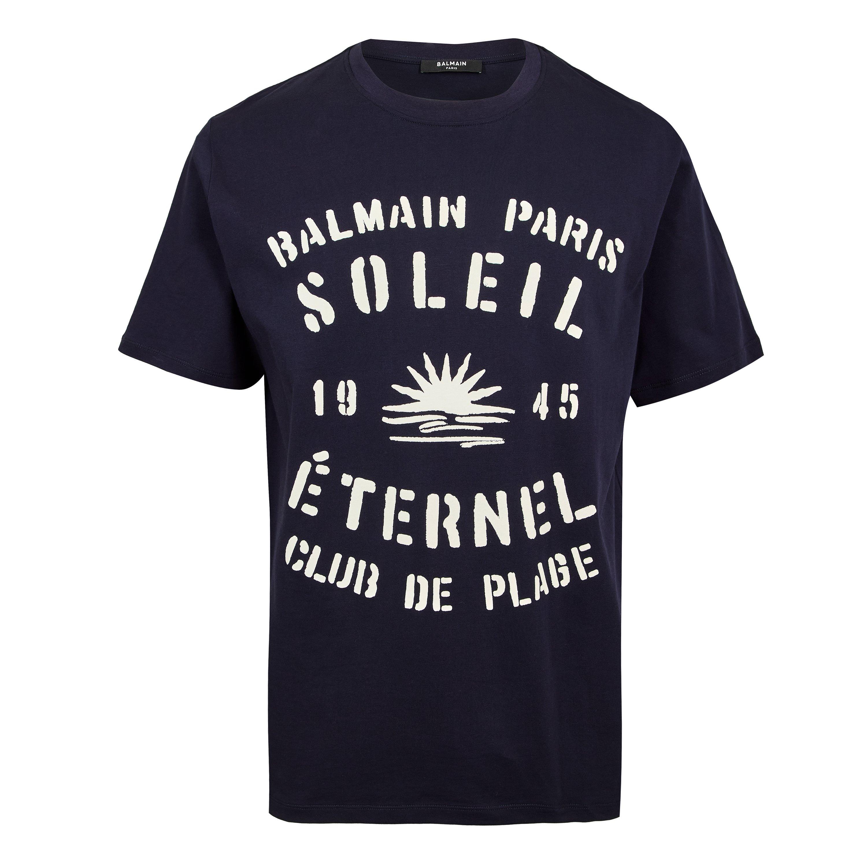 Navy - Balmain - Balmain Soleil Tee Sn62 - 1