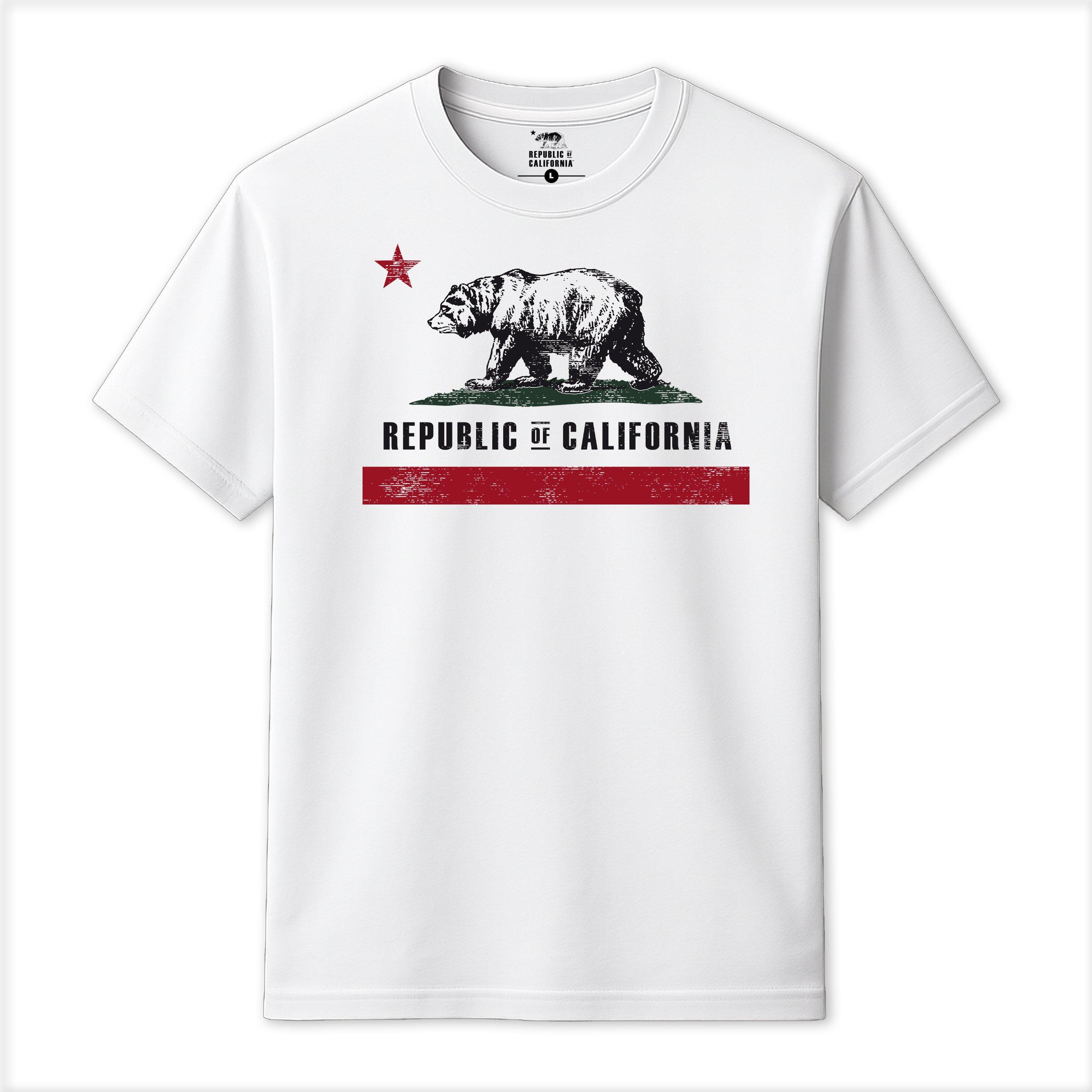 Republic Of California Men's Old Flag T-Shirt - White - Small