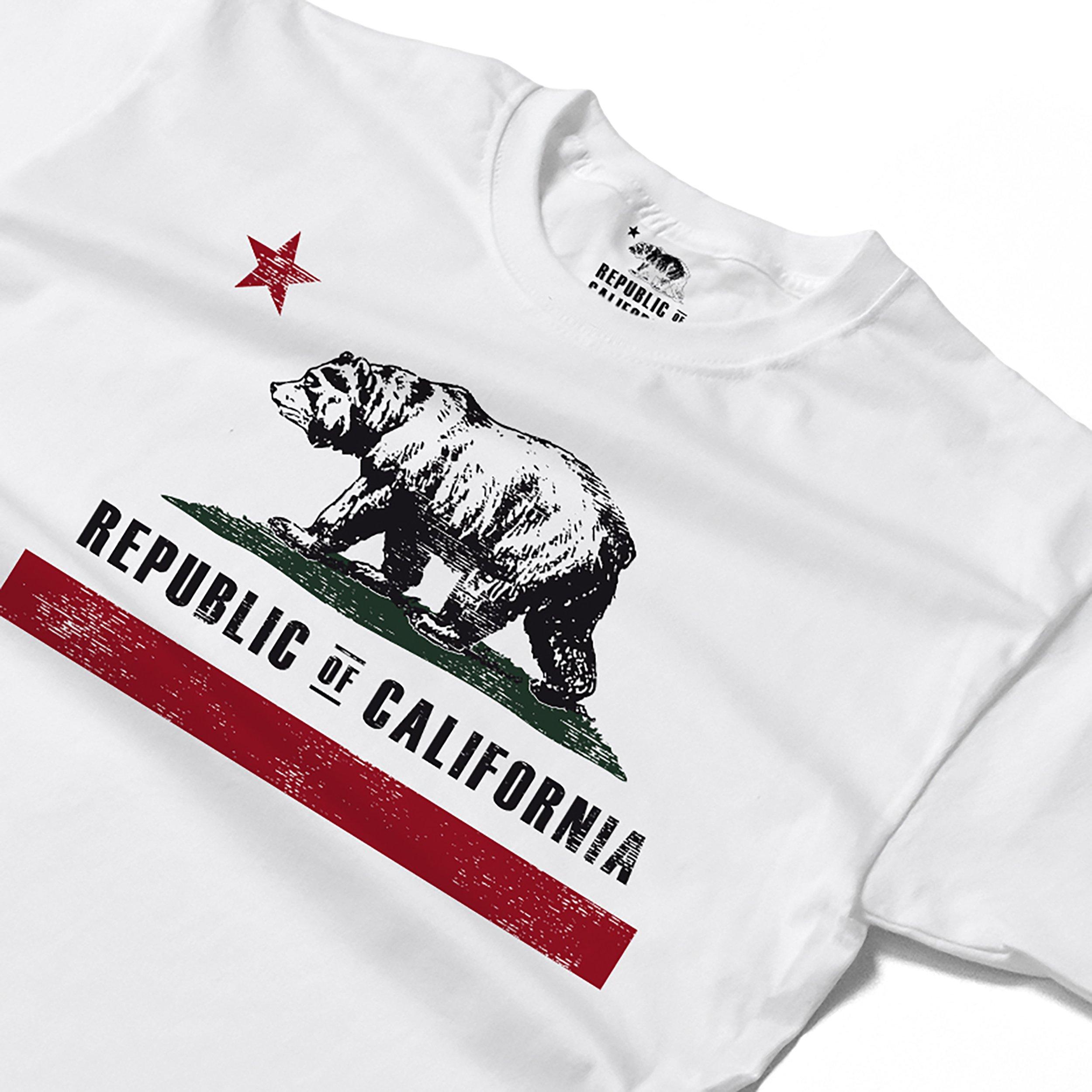 White - Republic of California - Men's Old Flag T-Shirt - 3