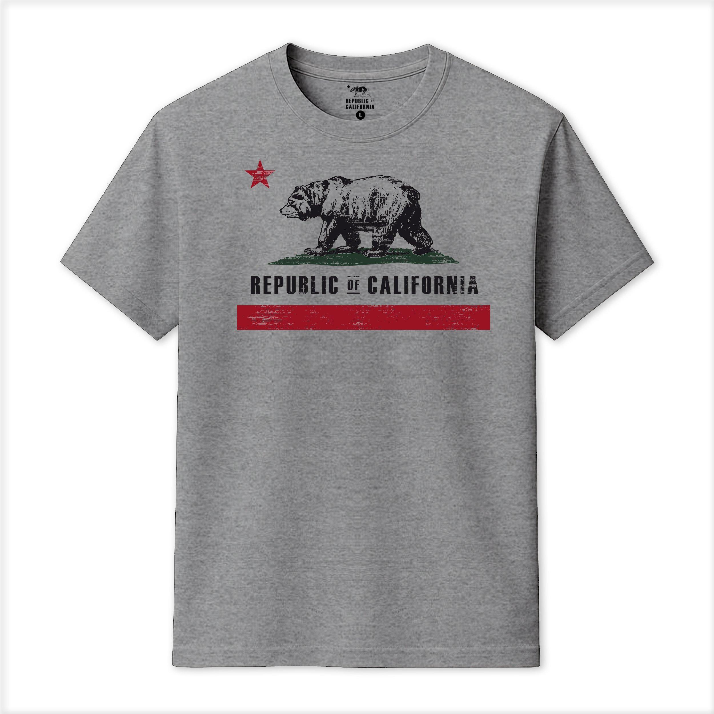 Republic Of California Men's Old Flag T-Shirt - Grey Marl - Small