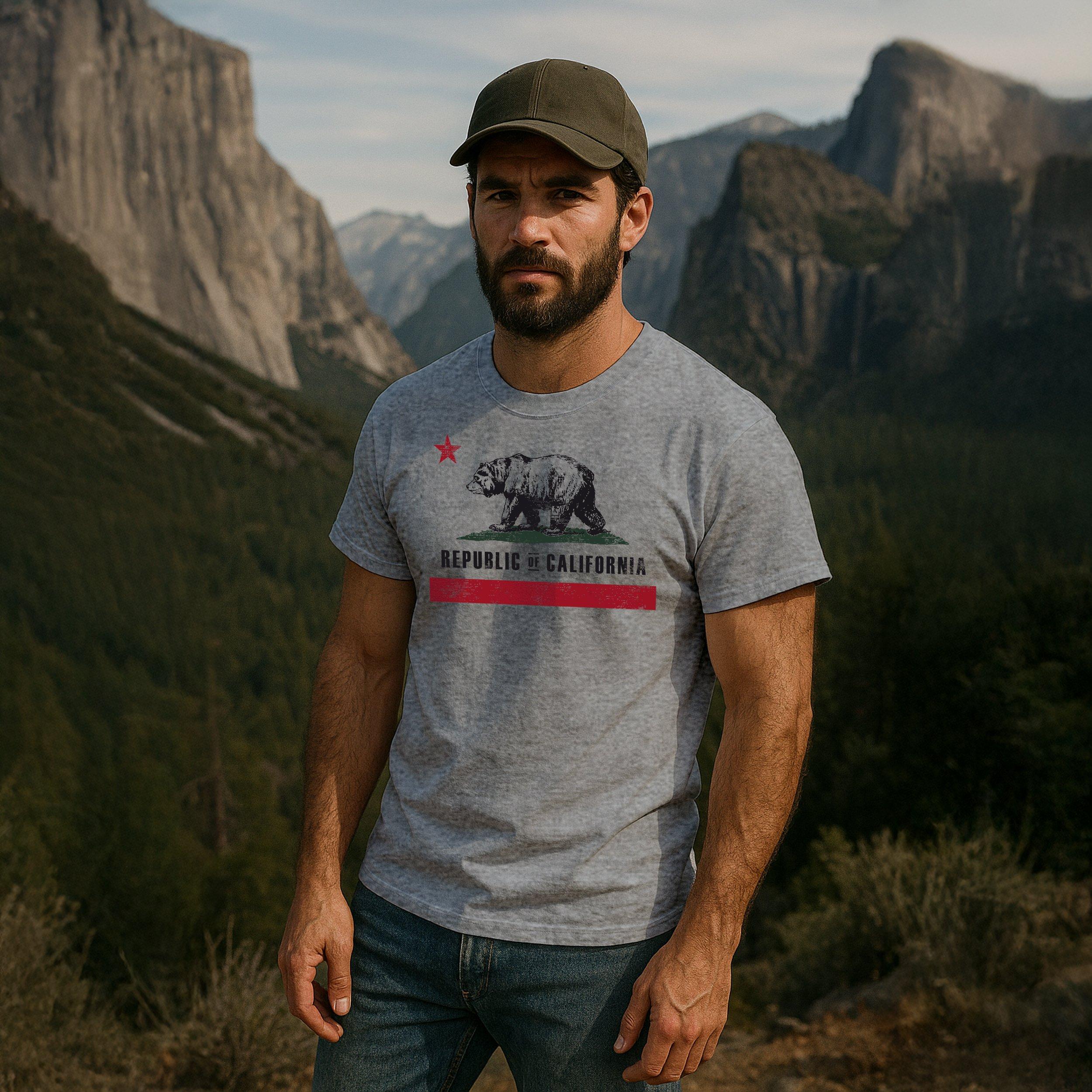 Grey Marl - Republic of California - Old Flag Tee Sn99 - 5