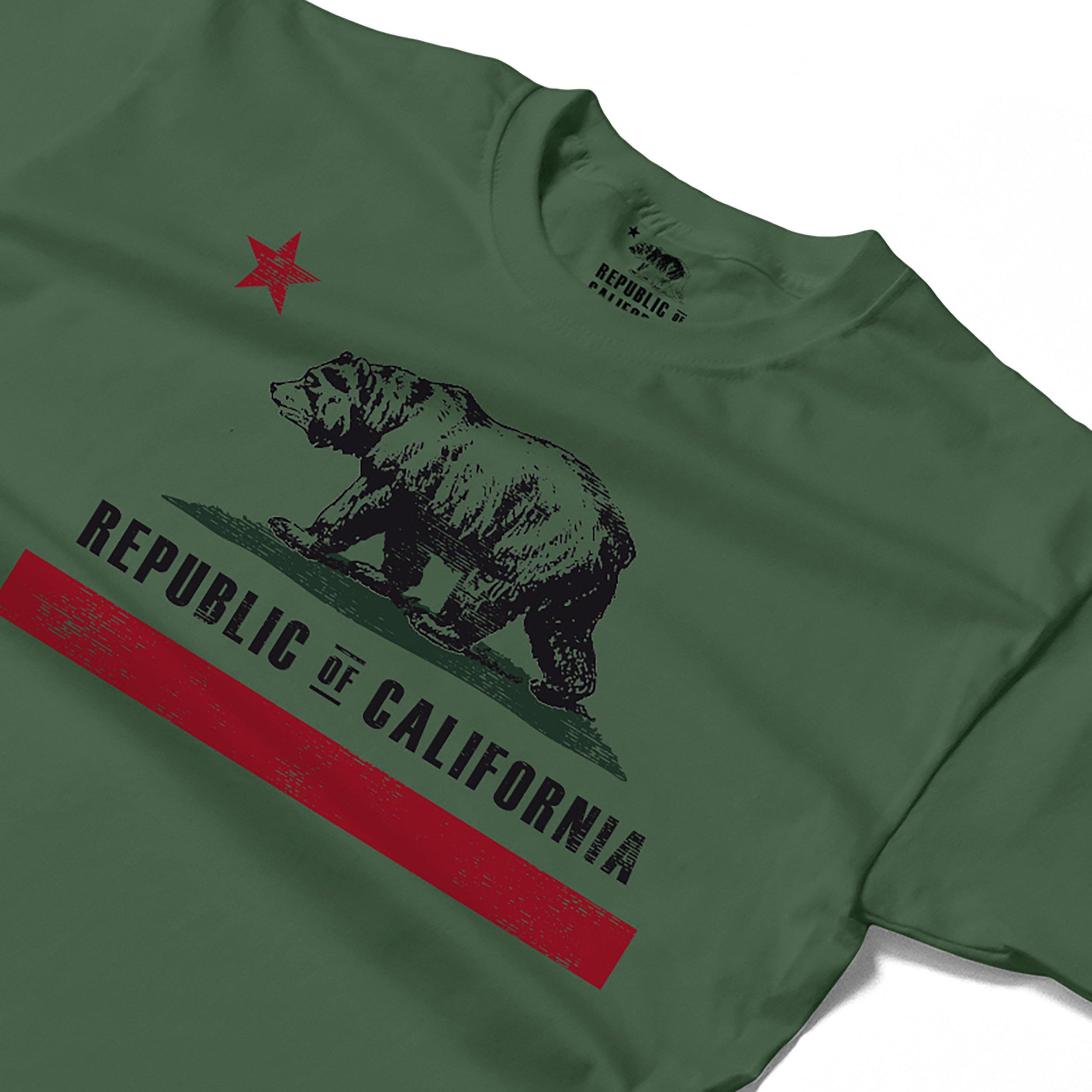 Vert militaire - Republic of California - Men's Old Flag T-Shirt - 3