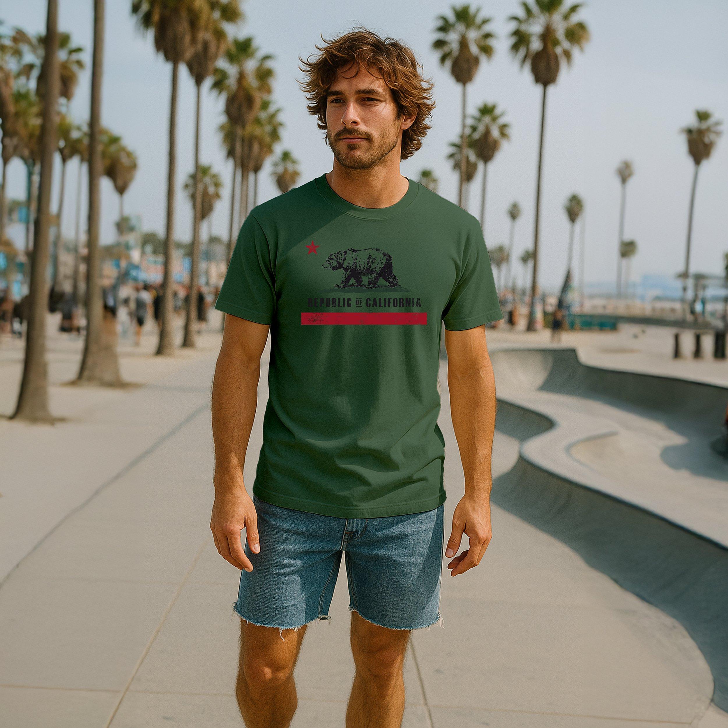 Vert militaire - Republic of California - Men's Old Flag T-Shirt - 4