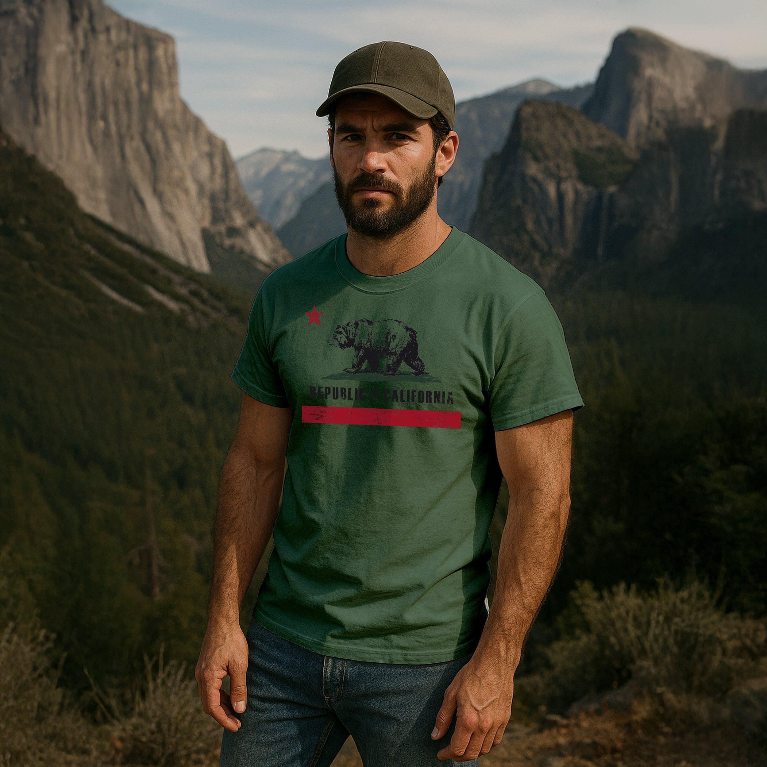 Vert militaire - Republic of California - Men's Old Flag T-Shirt - 5