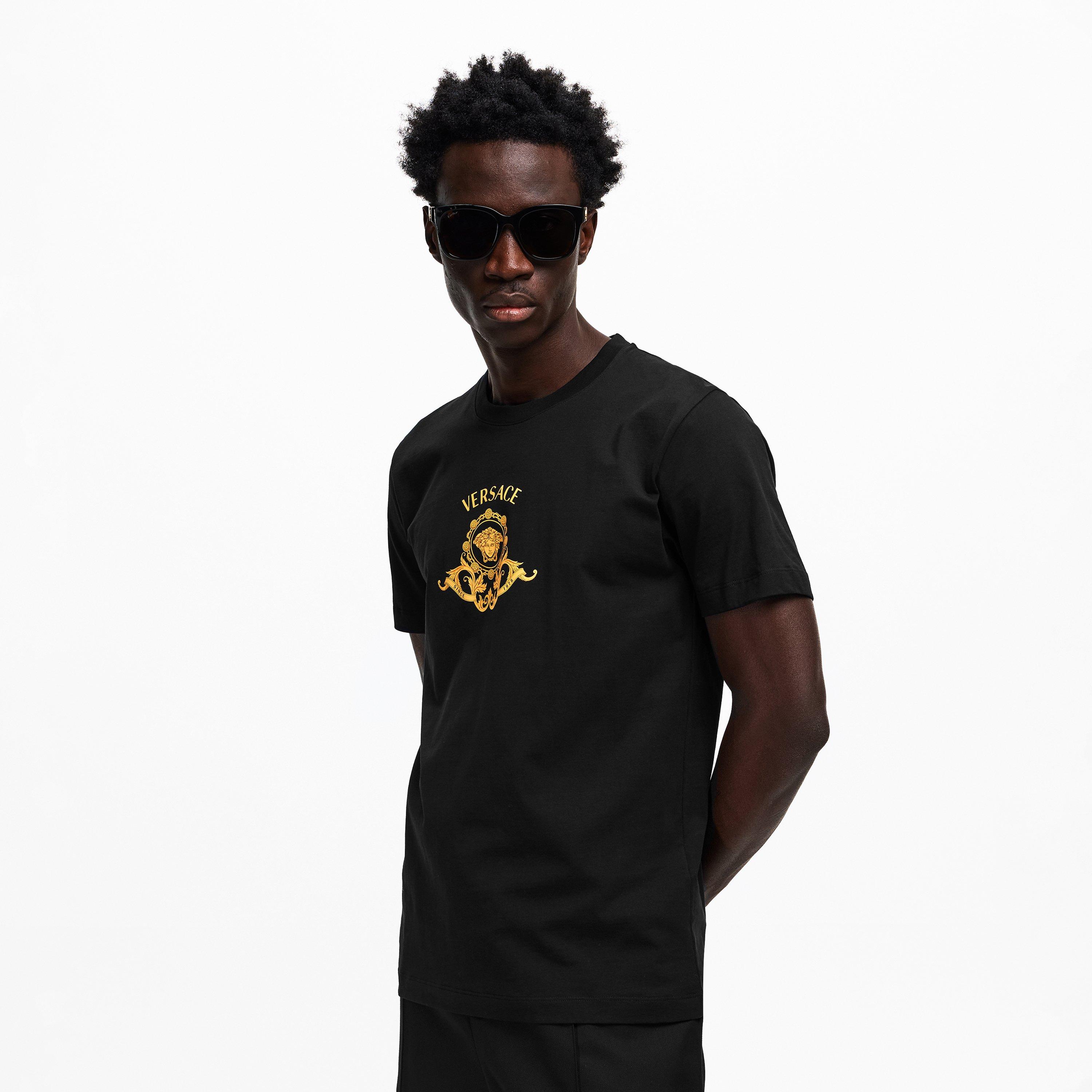 Black - Versace - Men's Medusa CrstT T-Shirt - 3