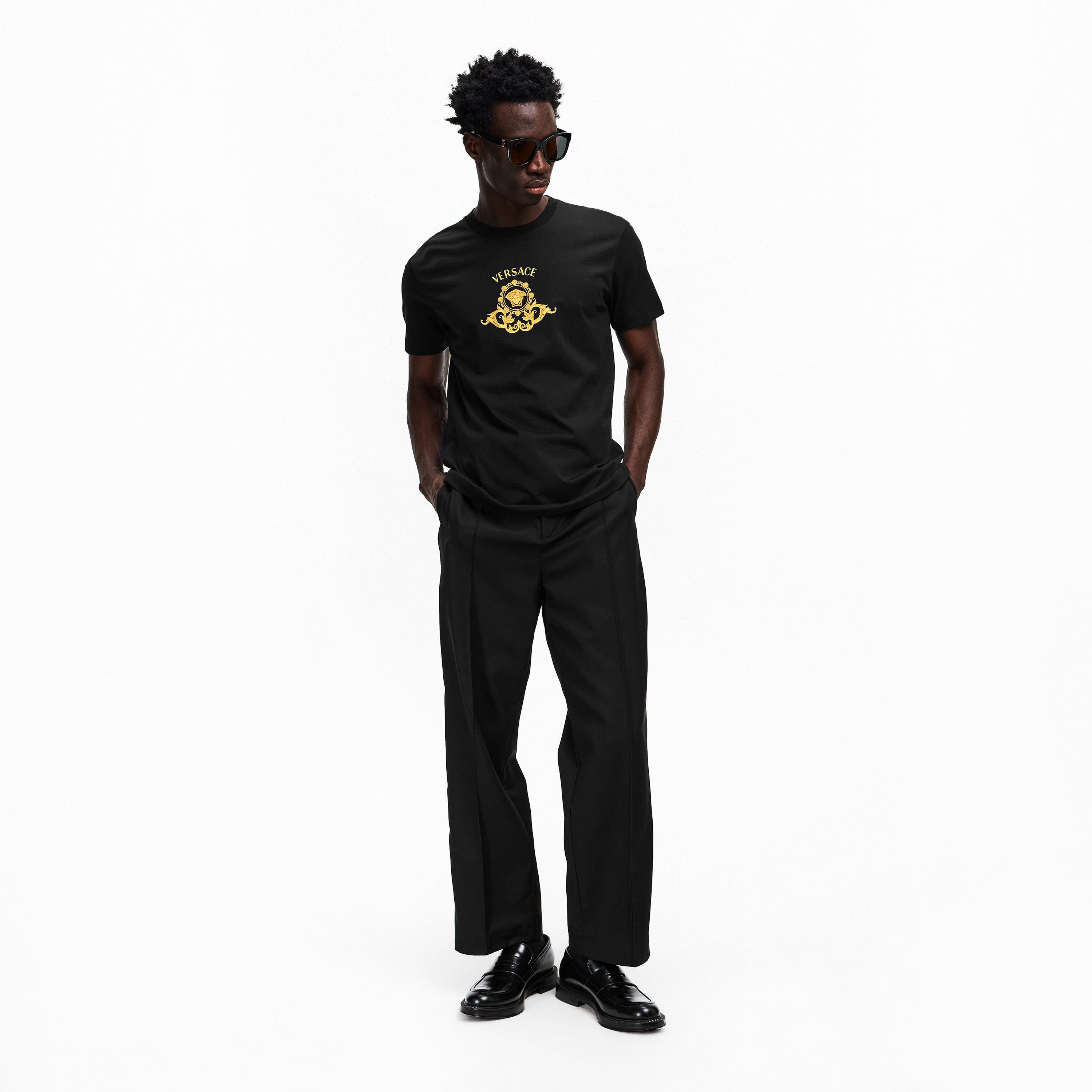 Black - Versace - Men's Medusa CrstT T-Shirt - 5