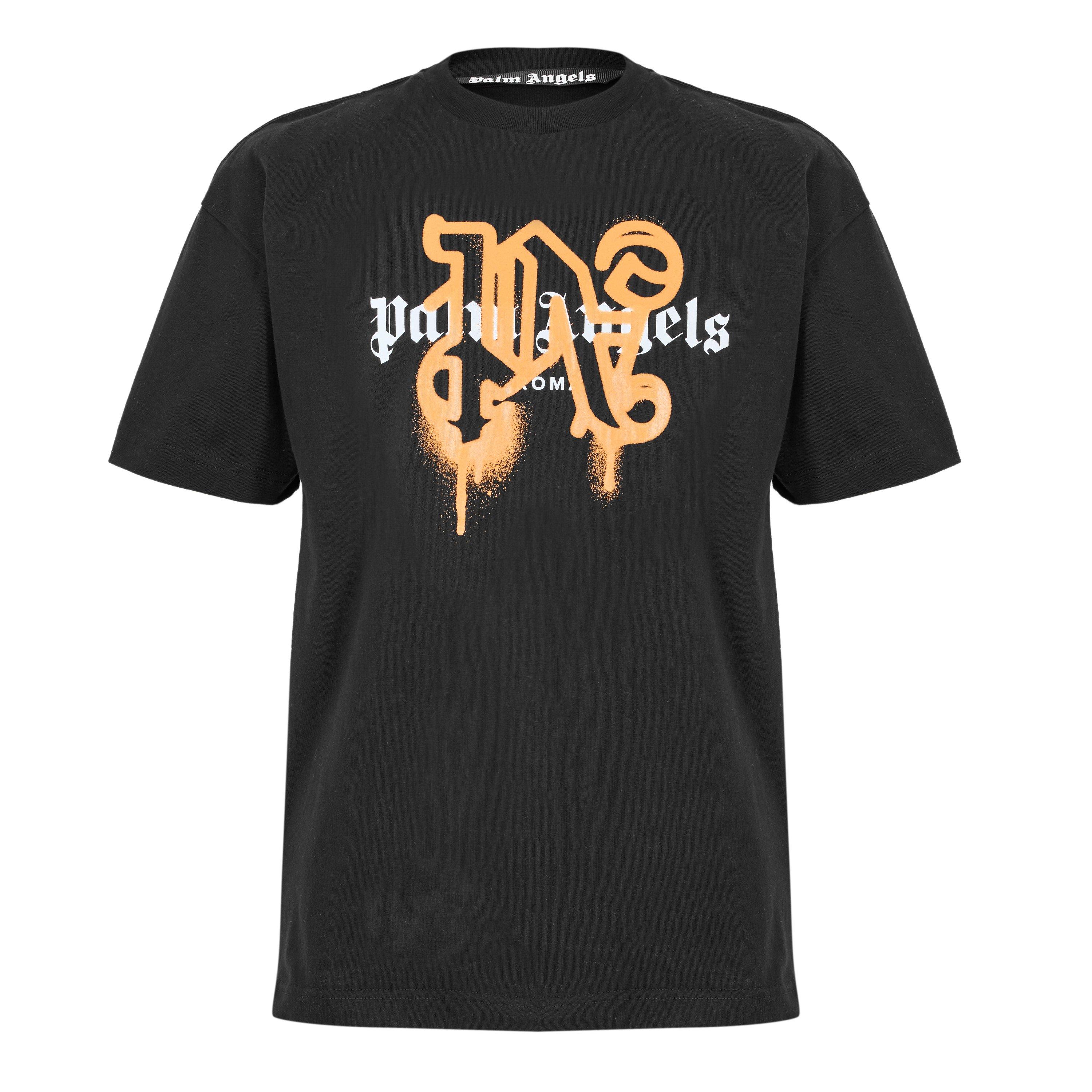 Palm Angels Men's Roma Mono T-Shirt - Black Orange - XS