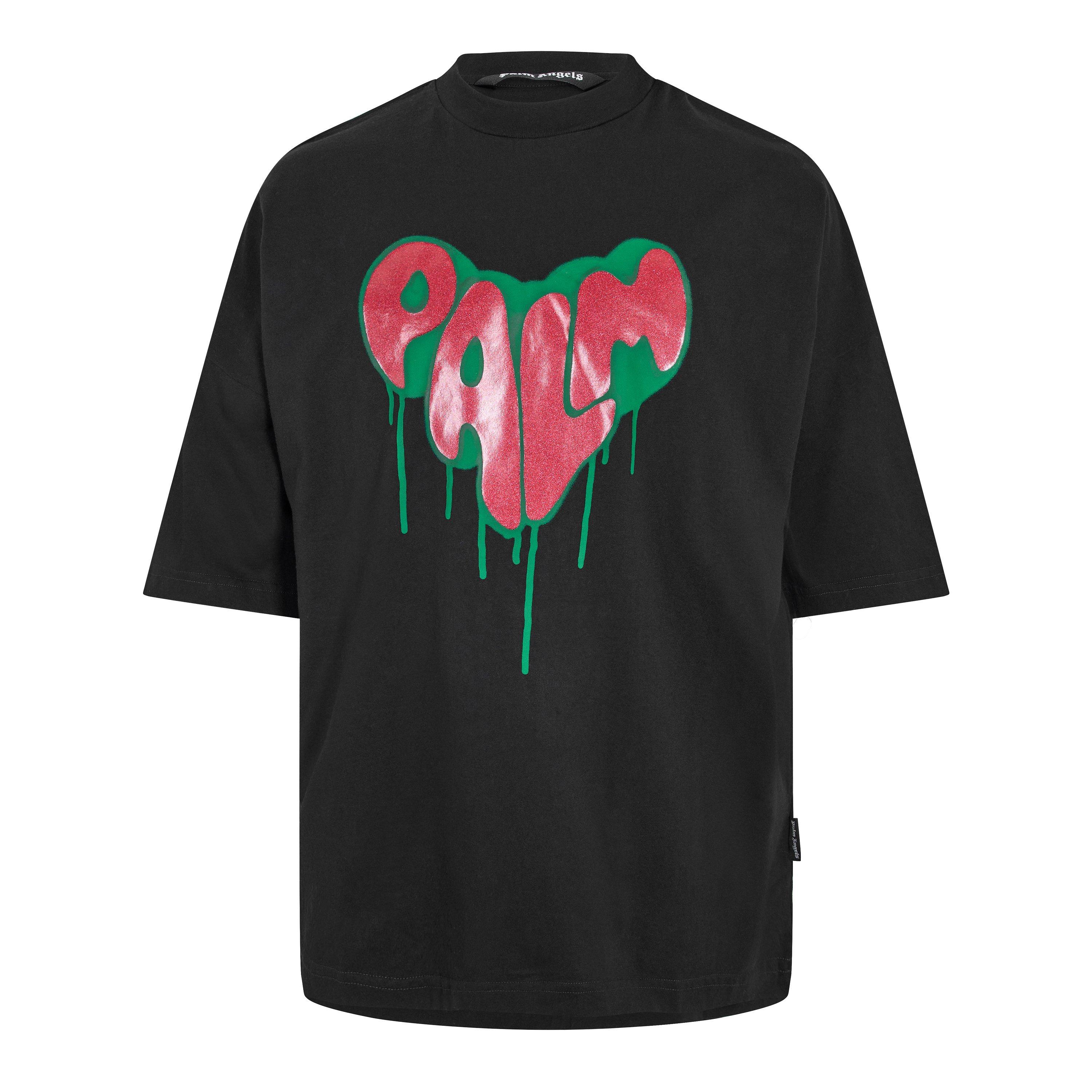 Palm Angels Men's Stars Vint T-Shirt - Black Fuchsia - XS