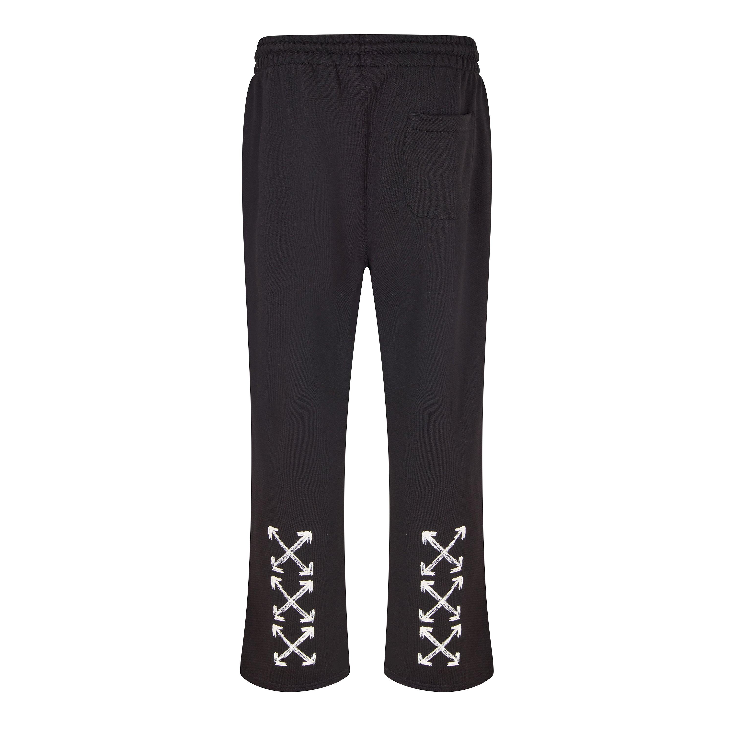 Black - Off White - Men's Slim Fit Jogging Bottoms - 2