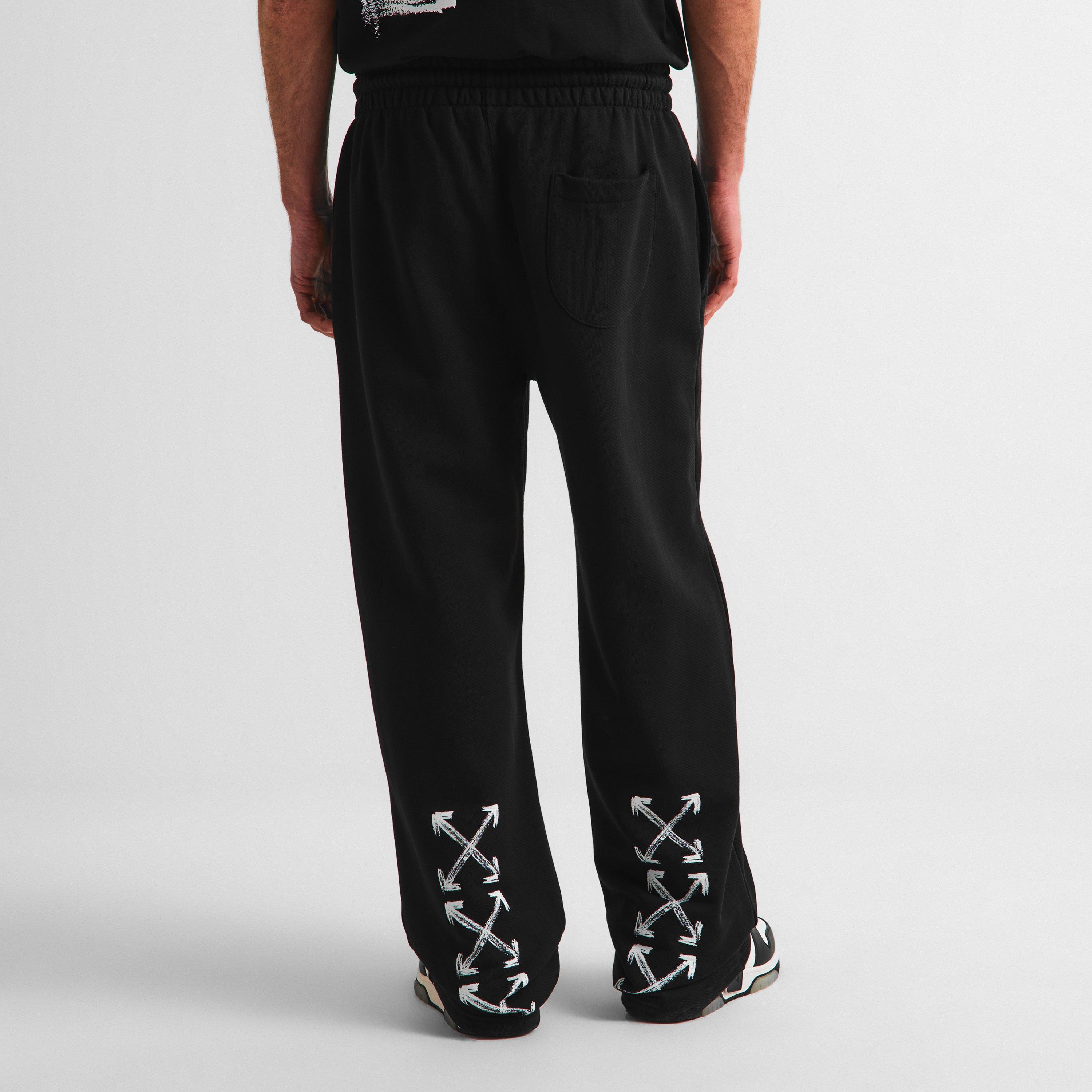 Black - Off White - Men's Slim Fit Jogging Bottoms - 4