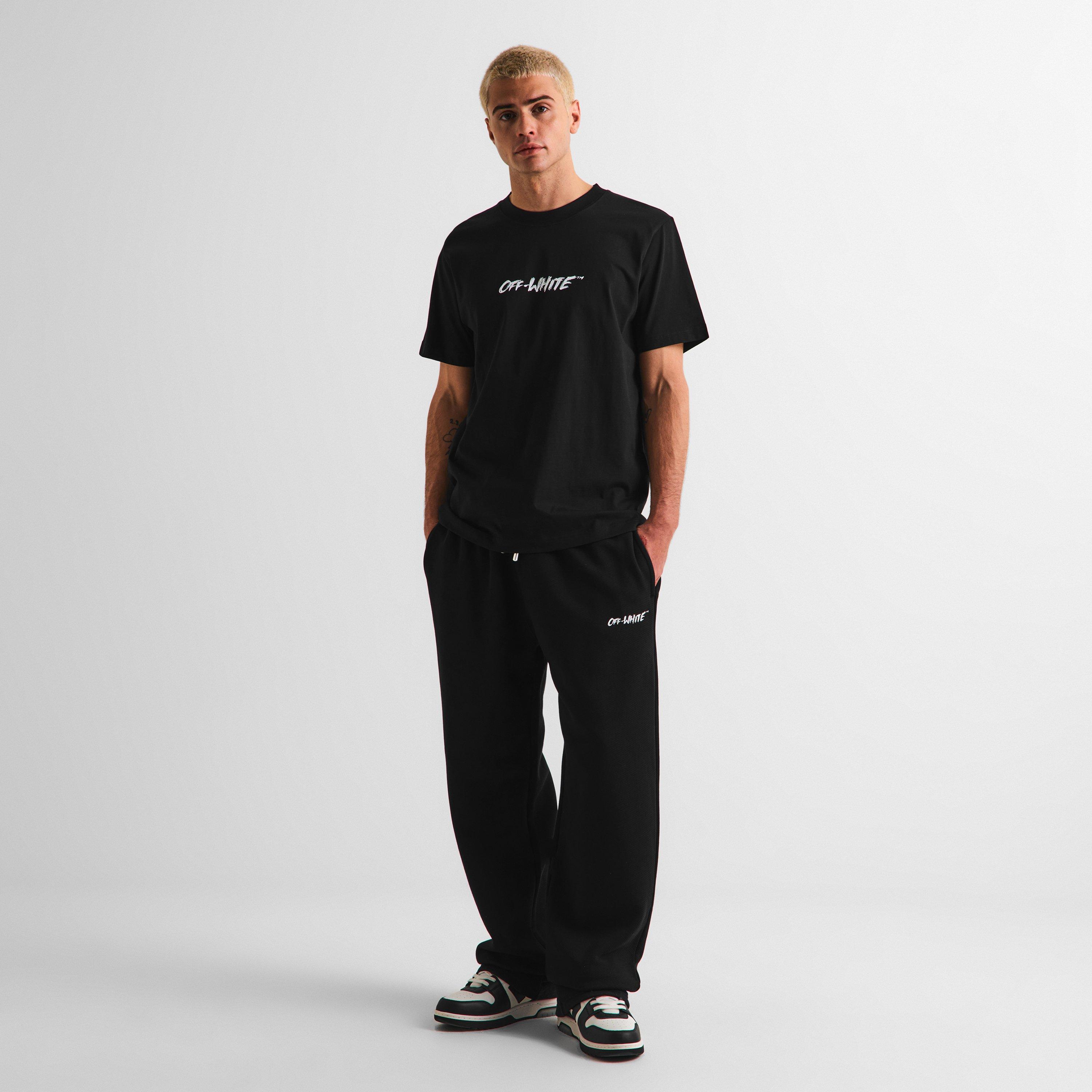 Black - Off White - Men's Slim Fit Jogging Bottoms - 6